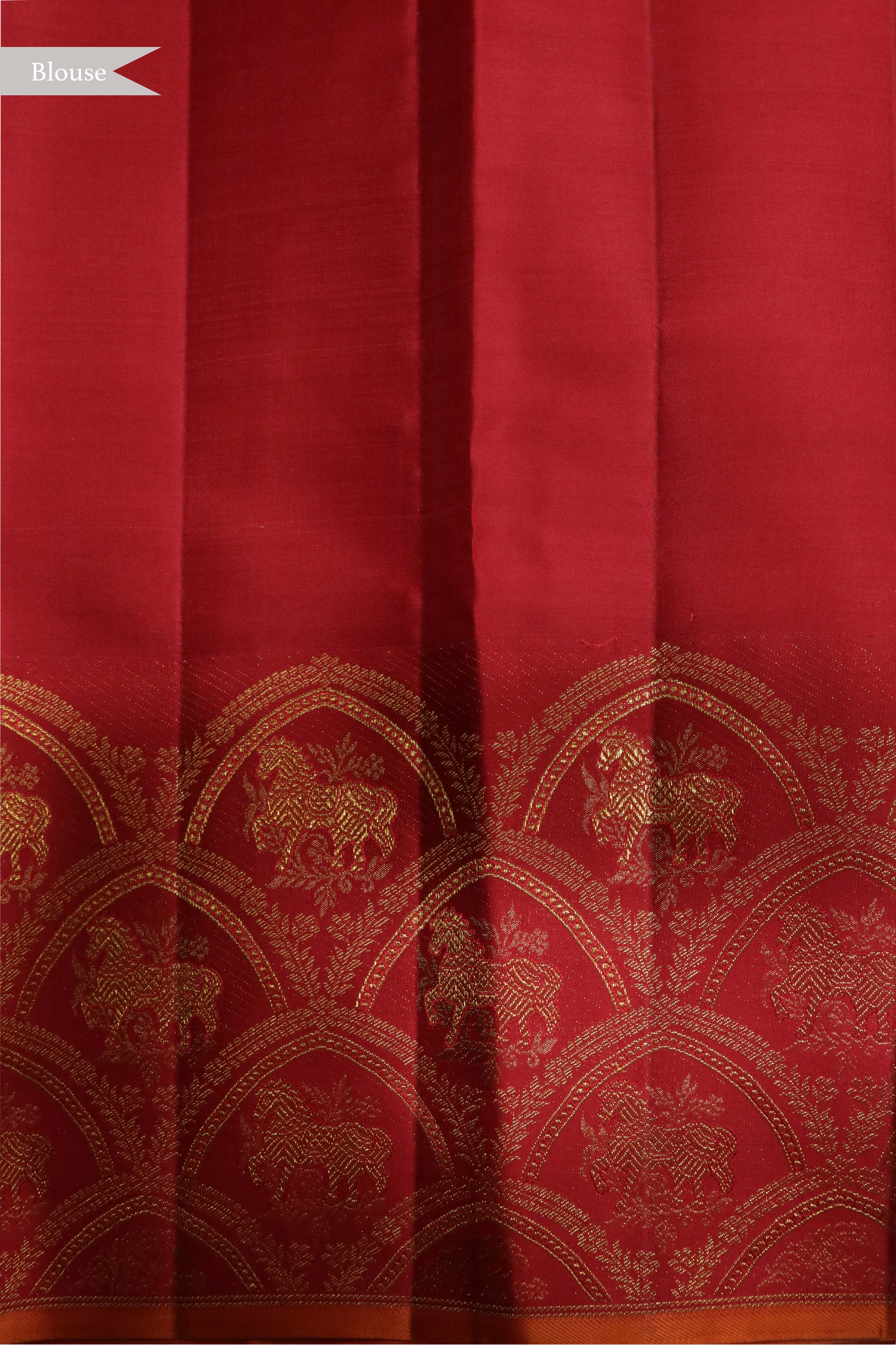 Black & Red Kanchivaram Silk Saree