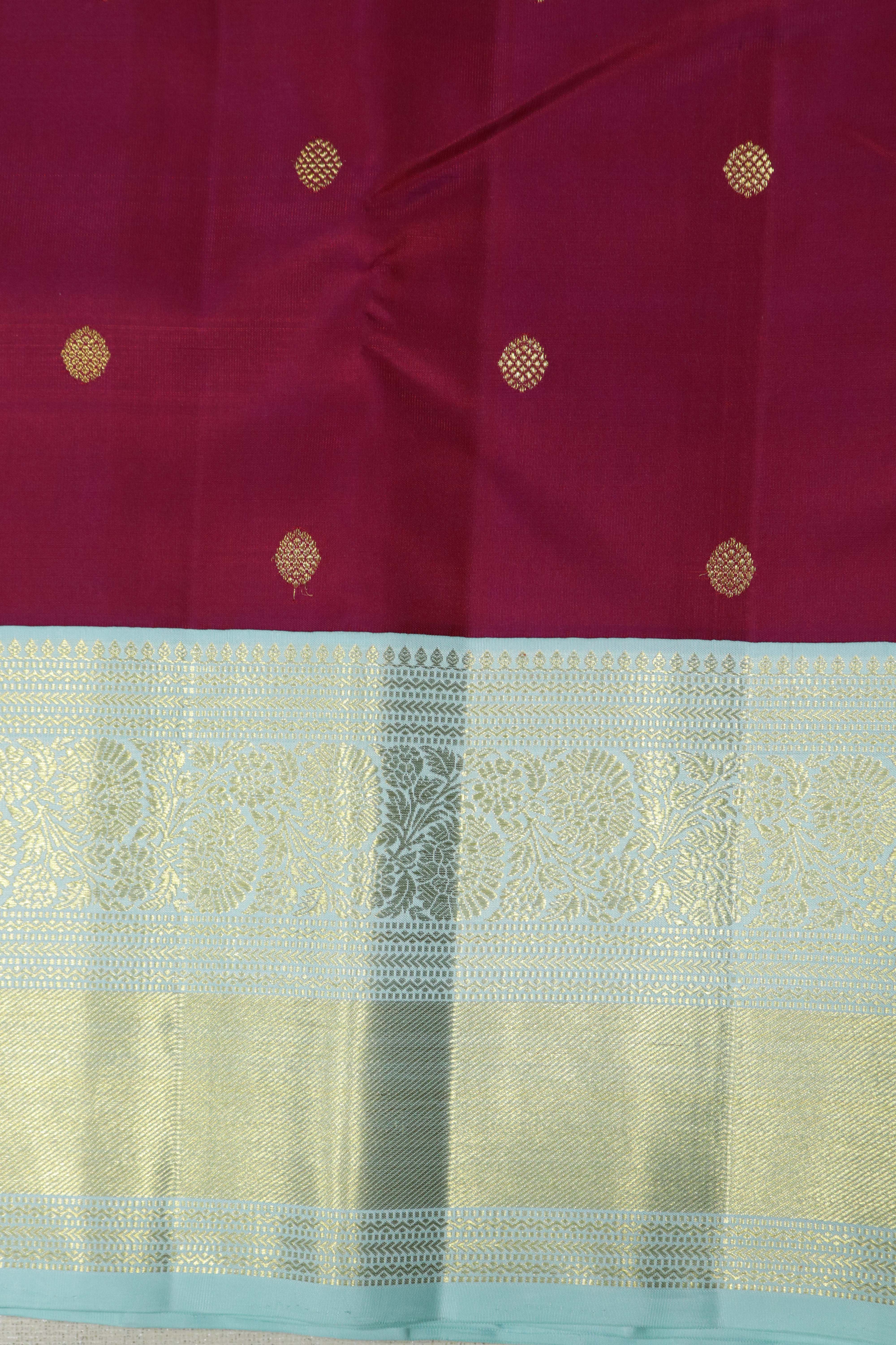 Cherry Red Kanchivaram Silk Saree