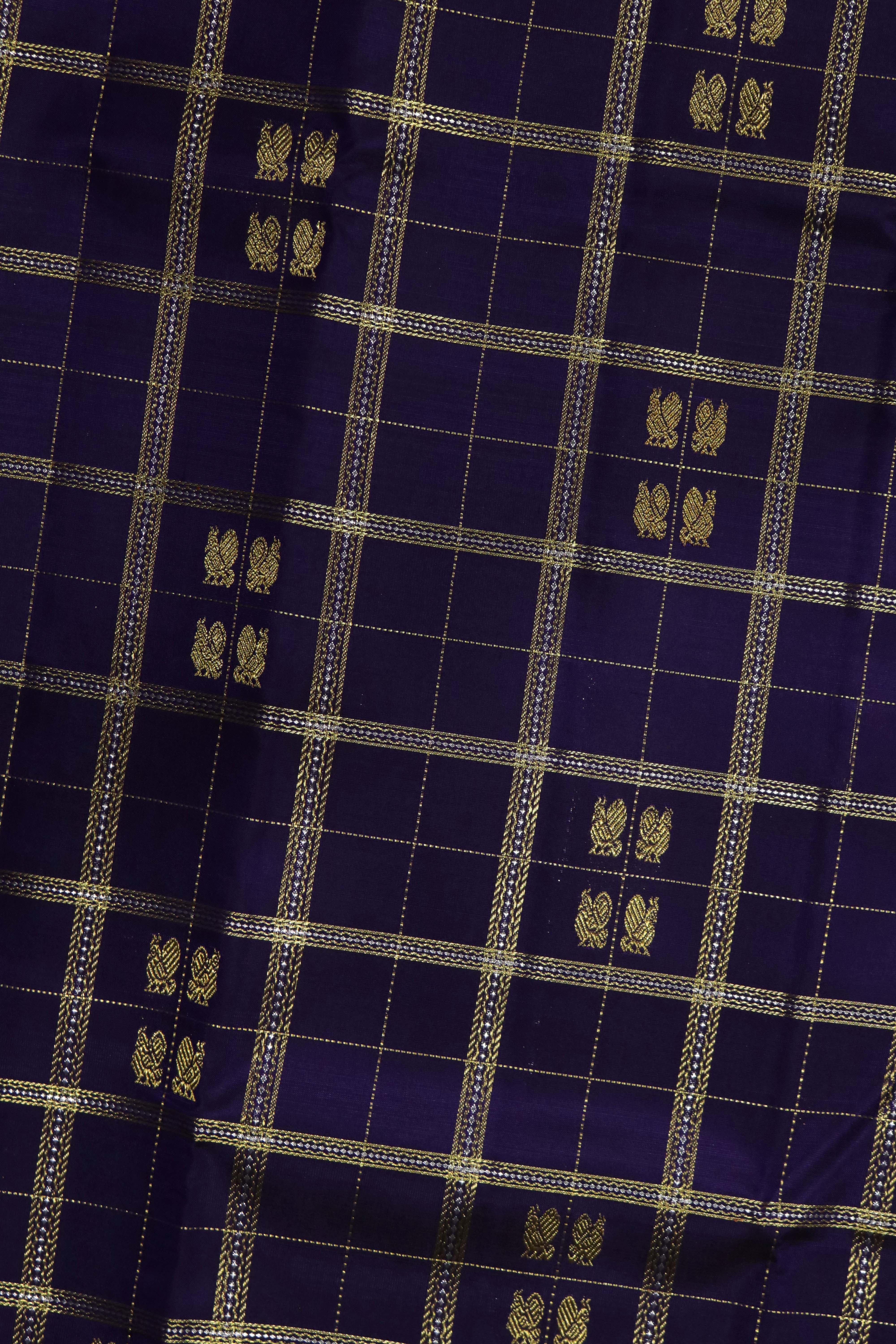 Dark Purple Kanchivaram Silk Saree