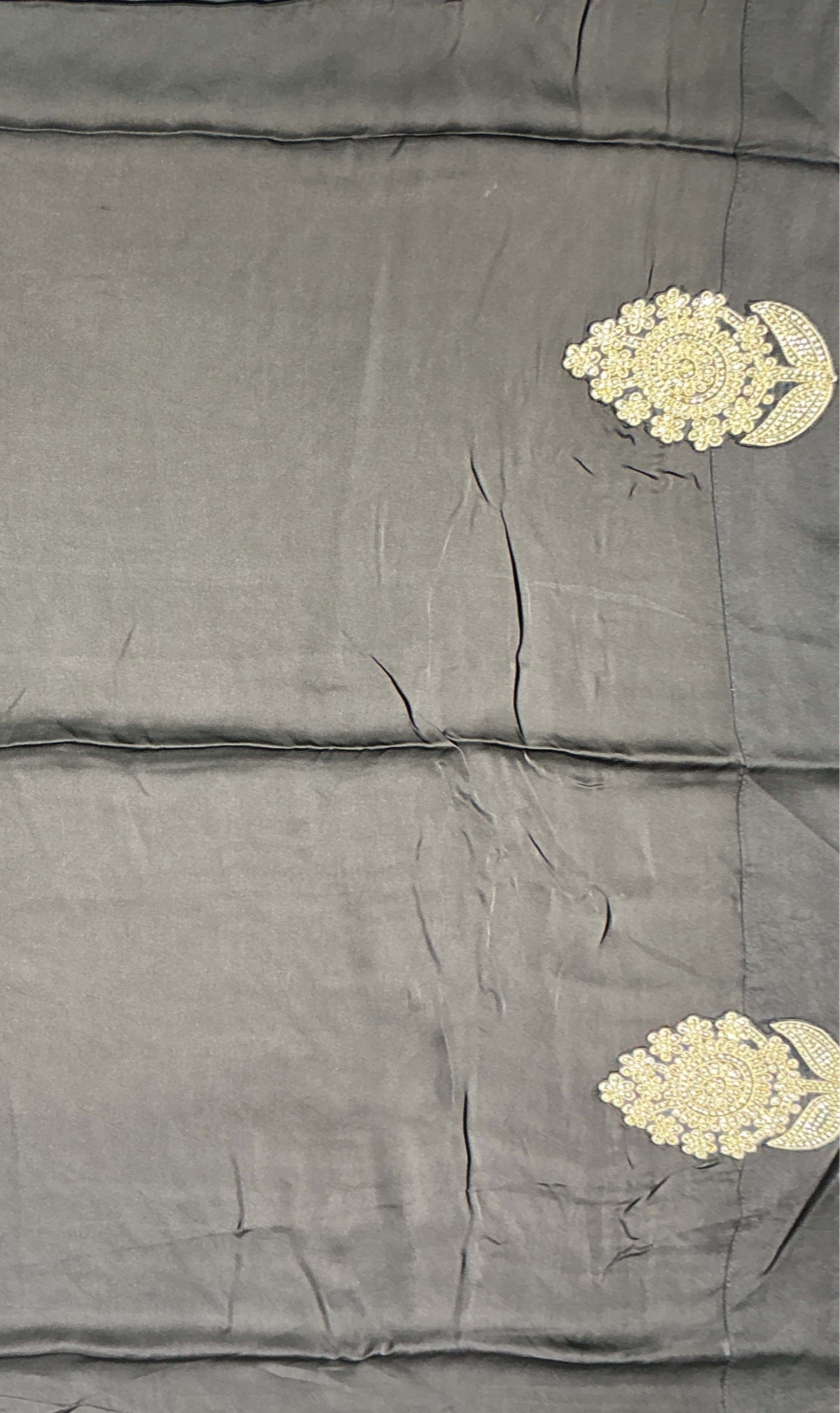 Teal Blue Crepe Silk Saree