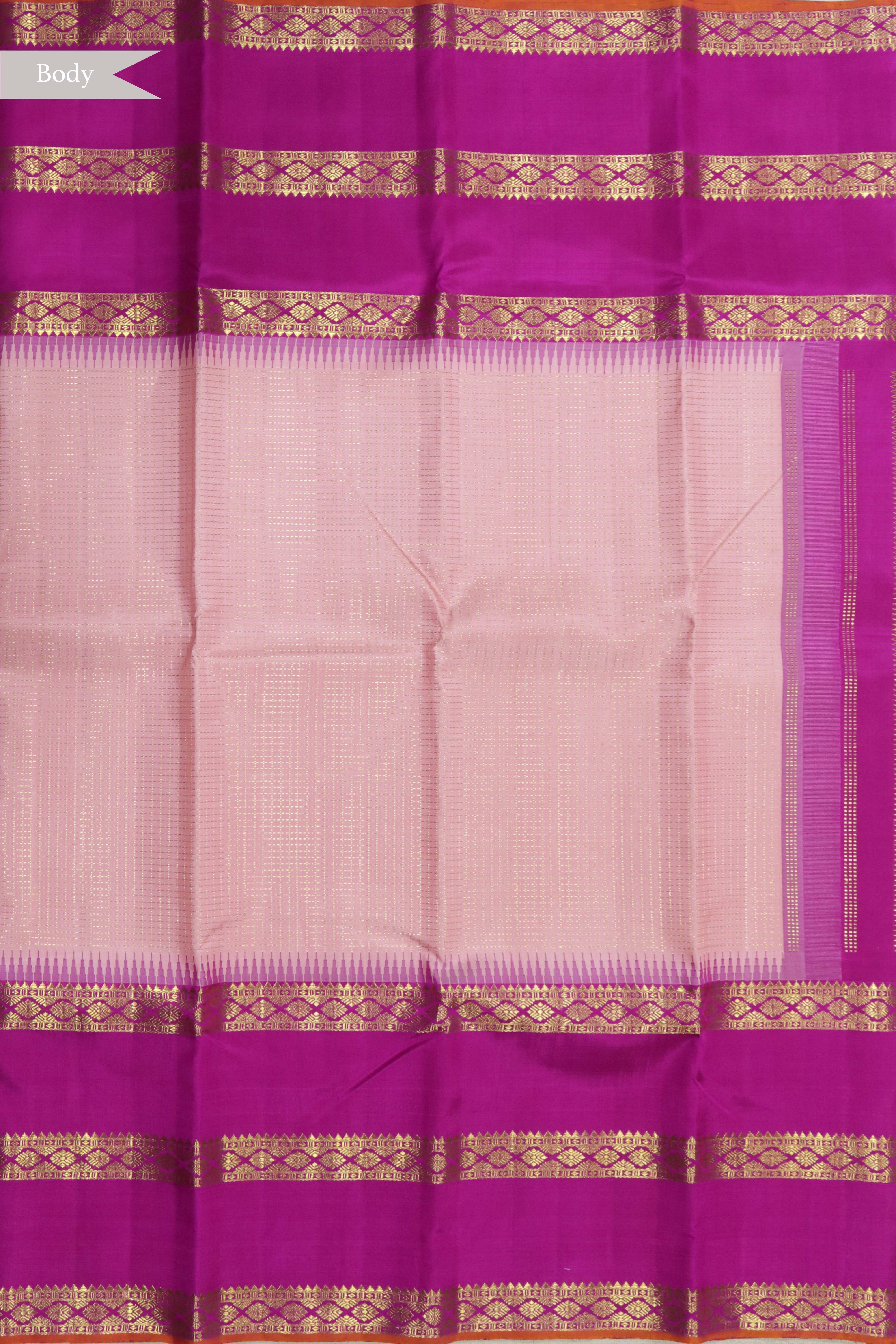 Peach Kanchivaram Silk Saree