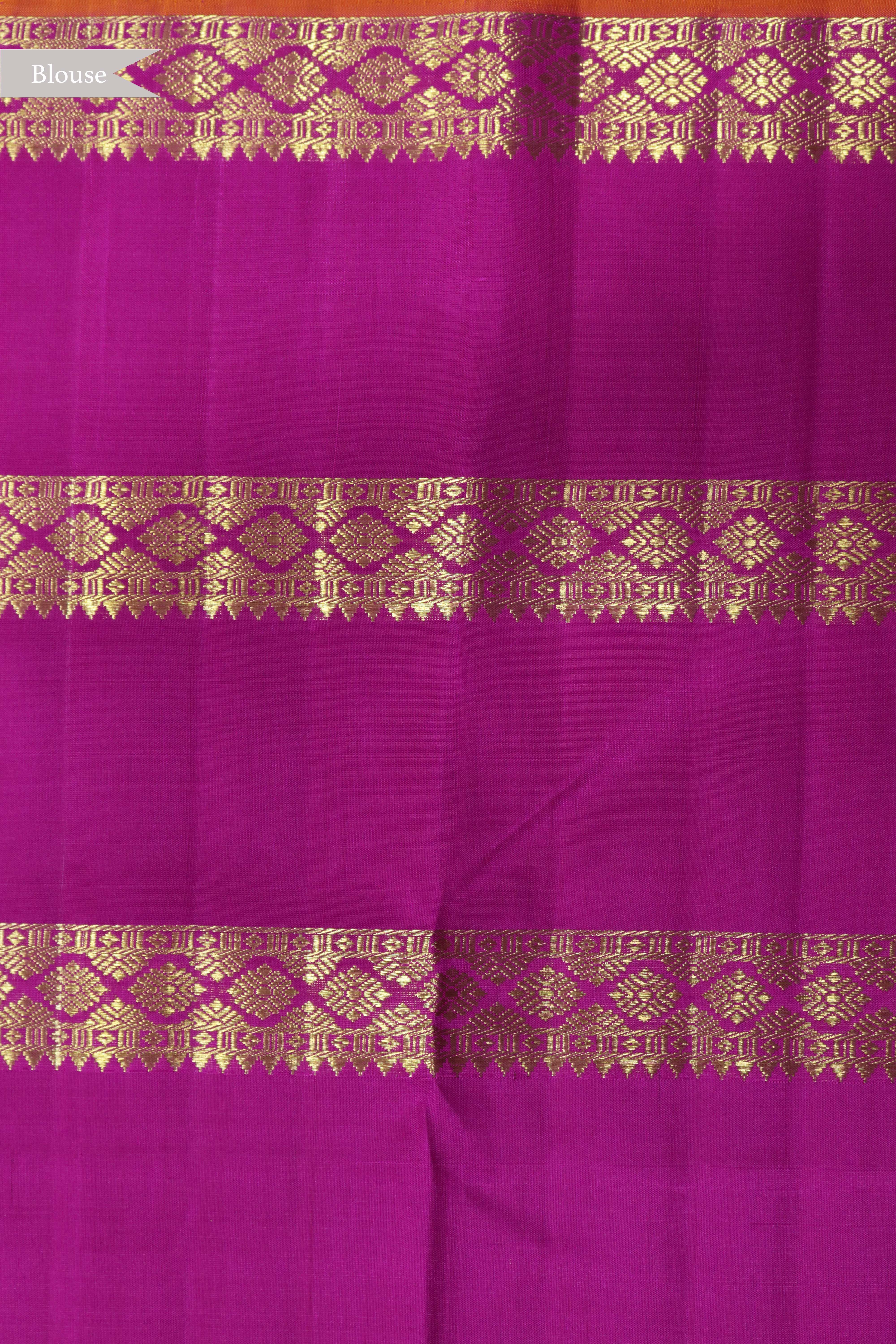 Peach Kanchivaram Silk Saree
