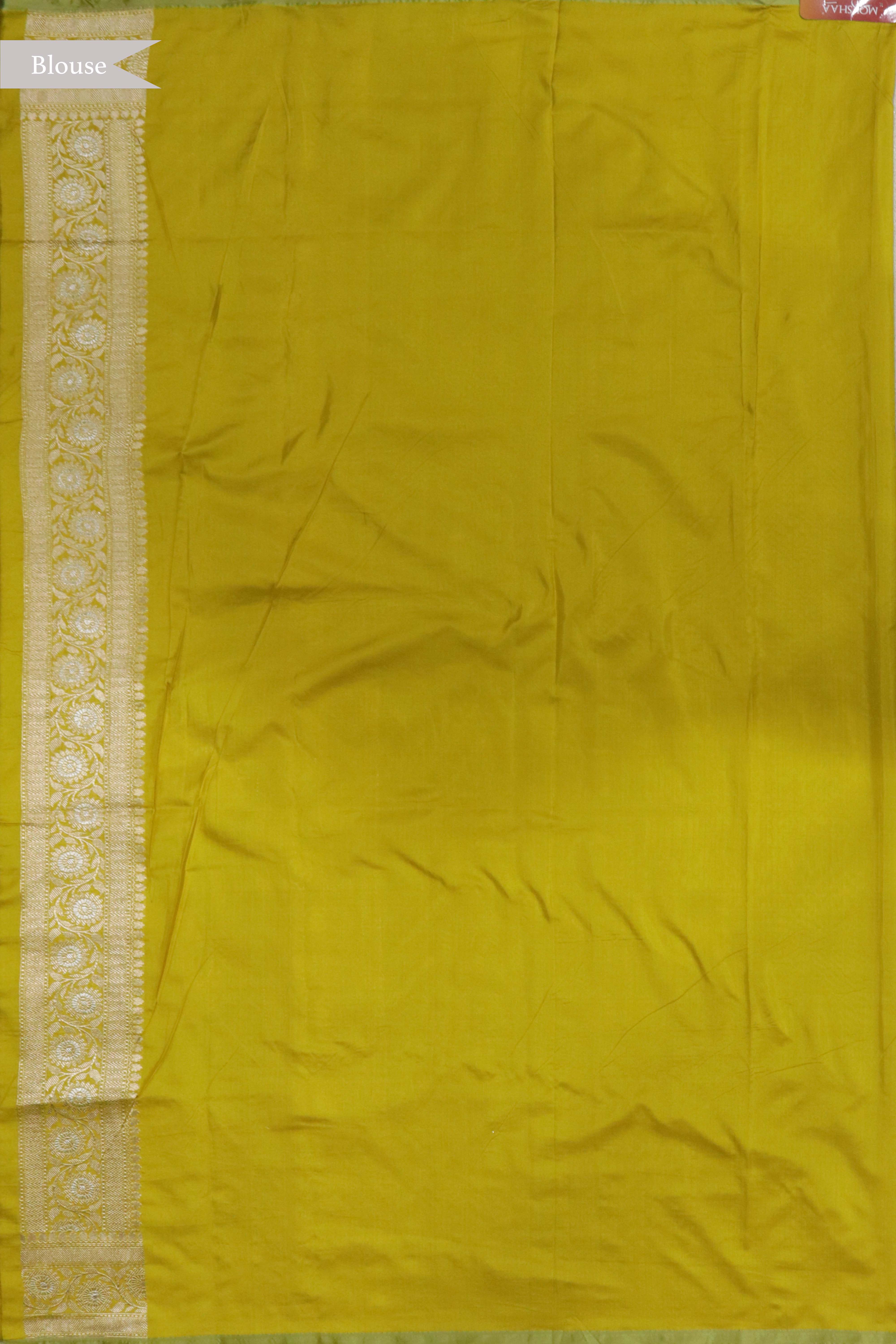Lime Green Banarasi Silk Saree