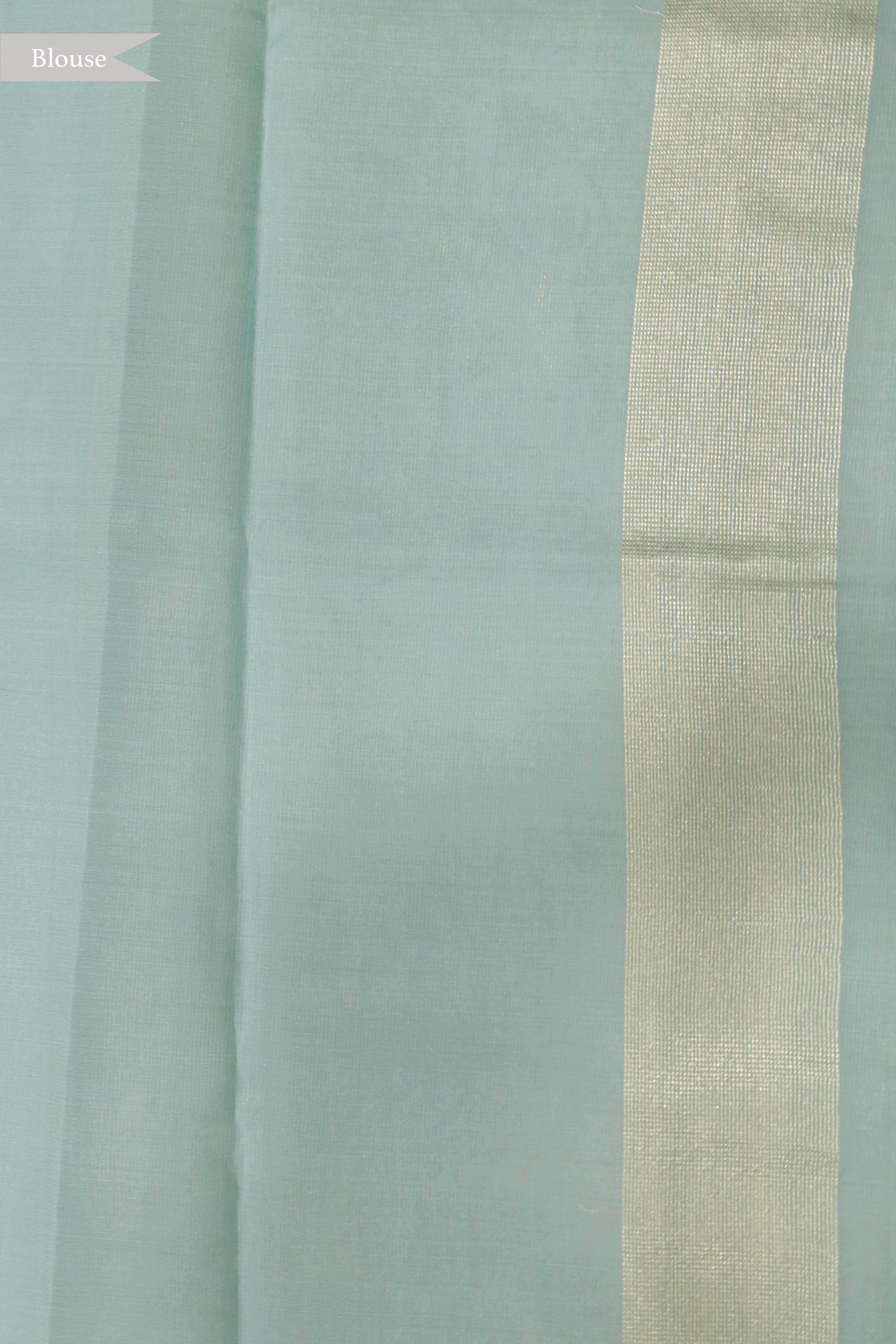 Sky Blue Banarasi Kora Silk Jamdani Saree