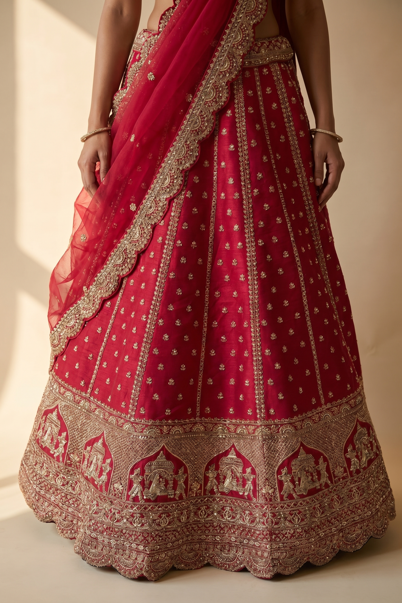 Rani Pink Raw Silk Lehenga