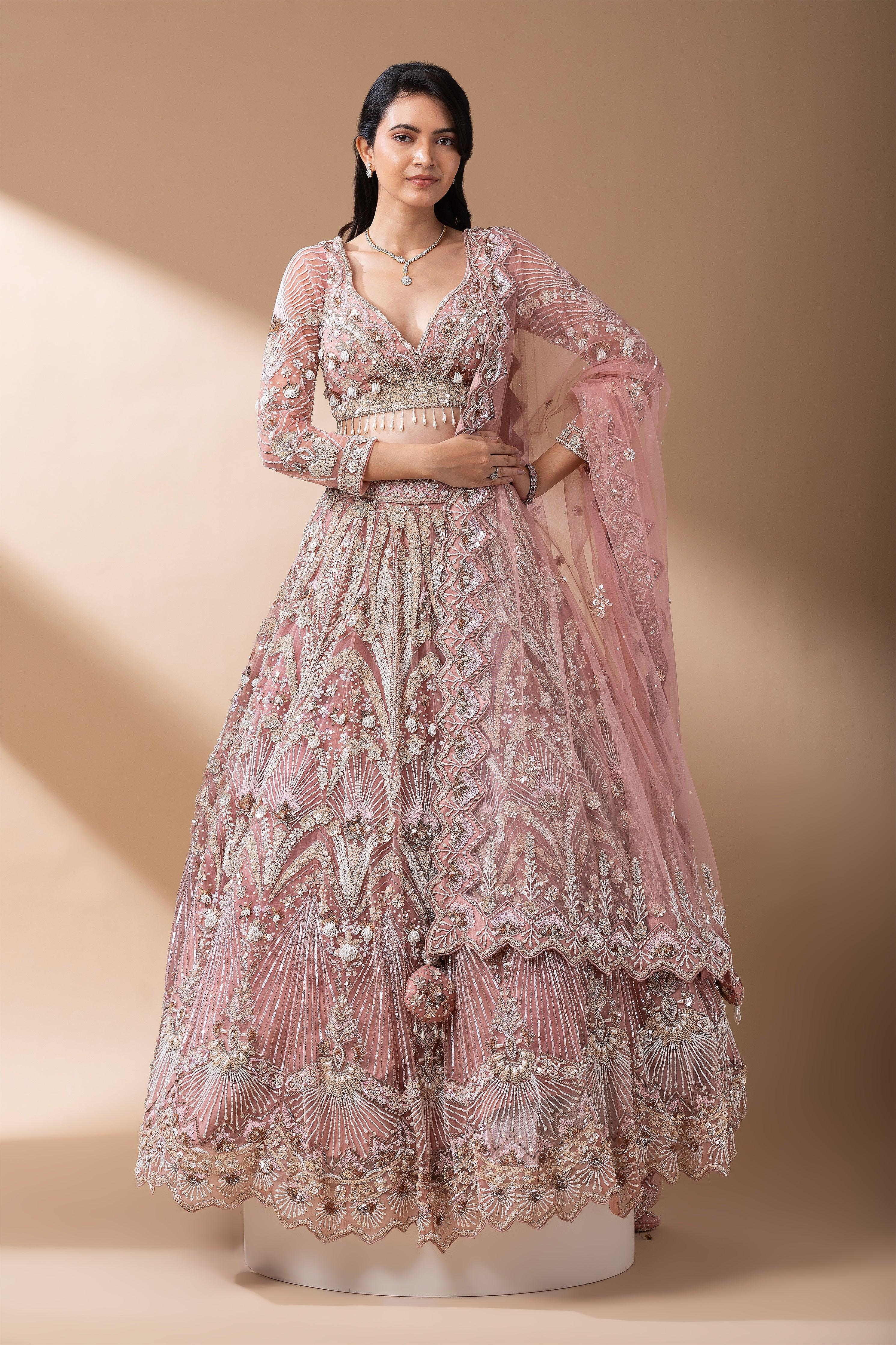 Blush Pink Bridal Lehenga Set Mokshaa