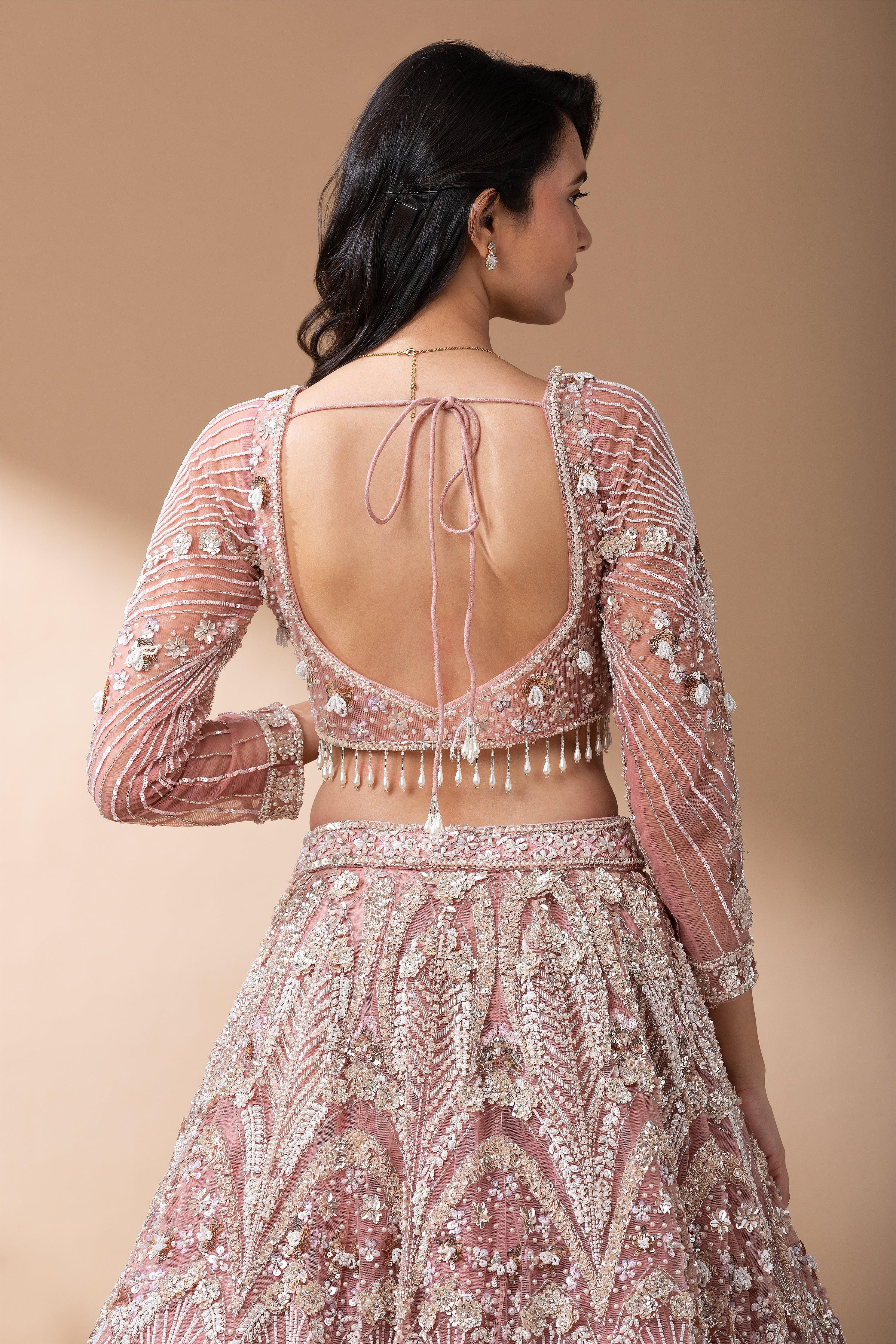 Blush Pink Bridal Lehenga Set Mokshaa