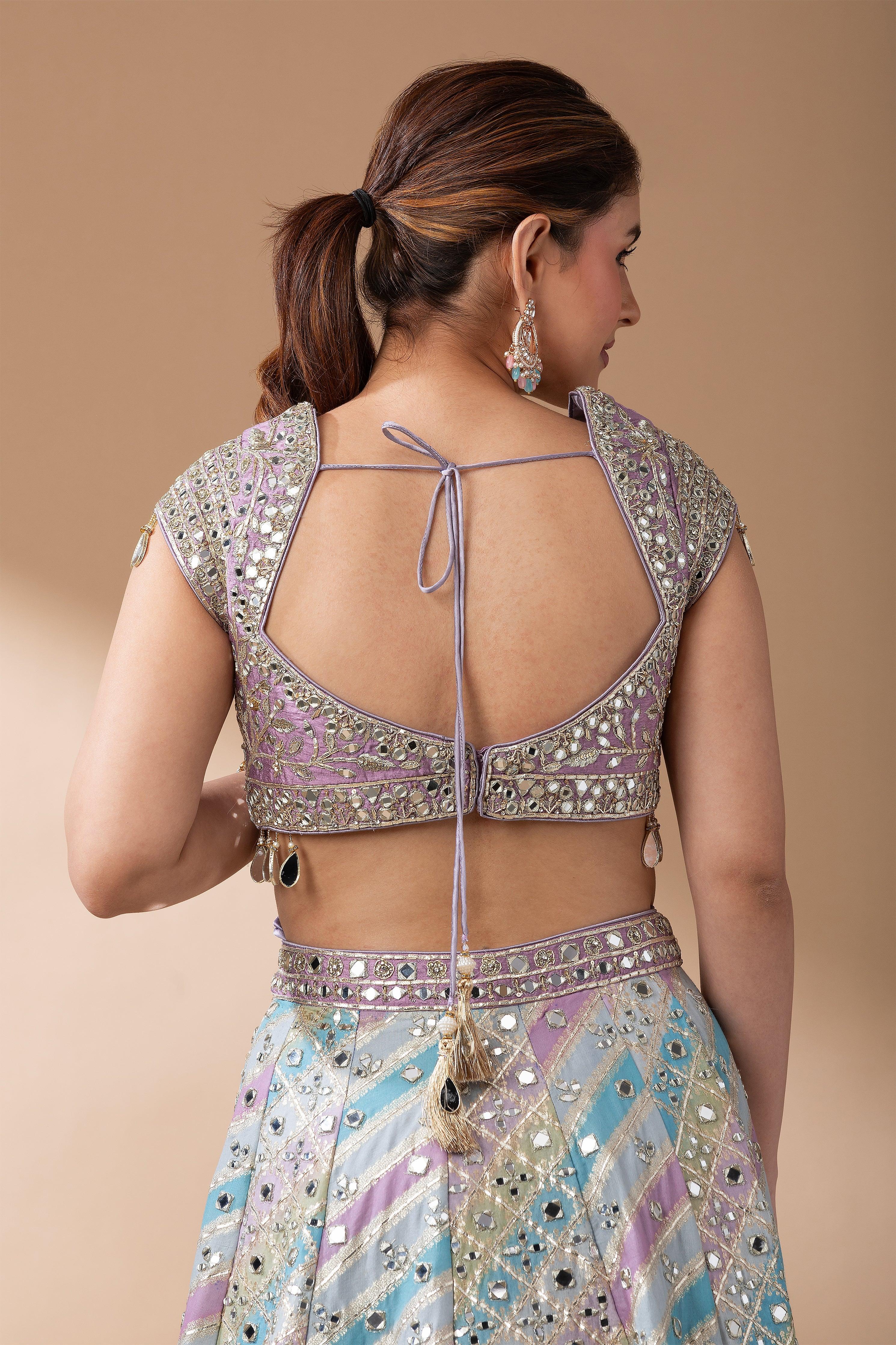 Lavender Multicolor Lehenga Set Mokshaa