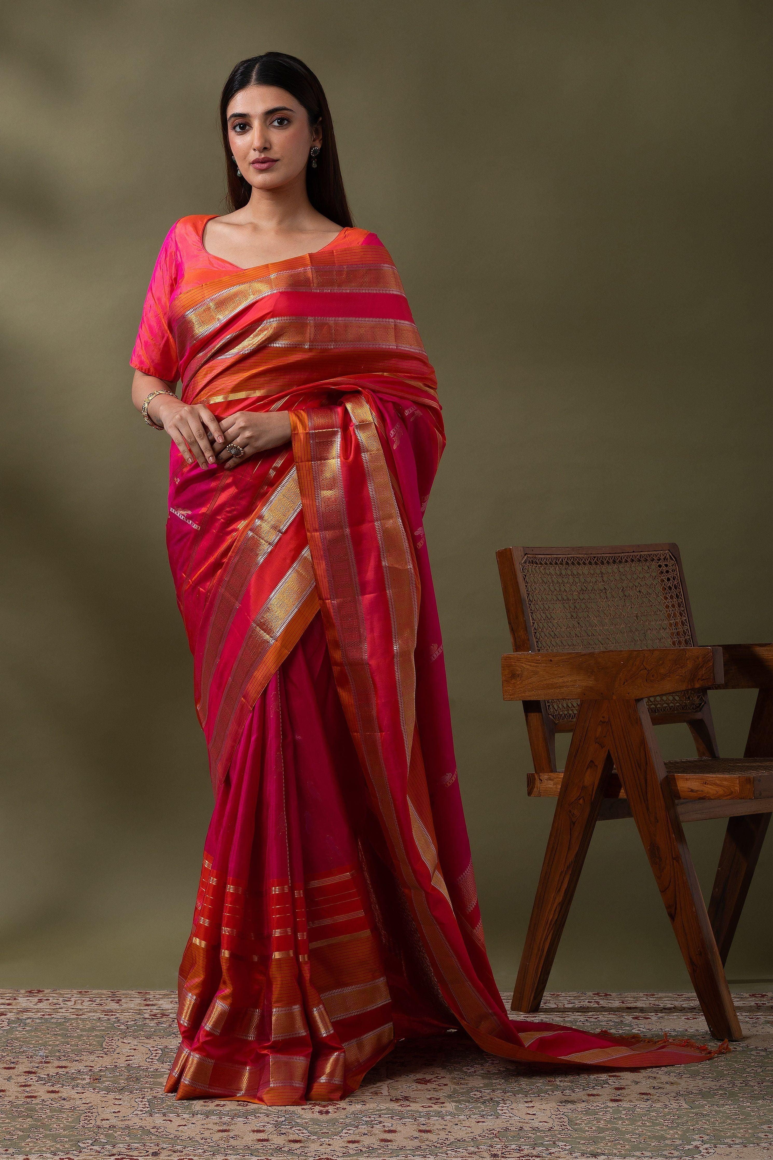 Antique Gold Soft Silk Saree (Copy) Mokshaa