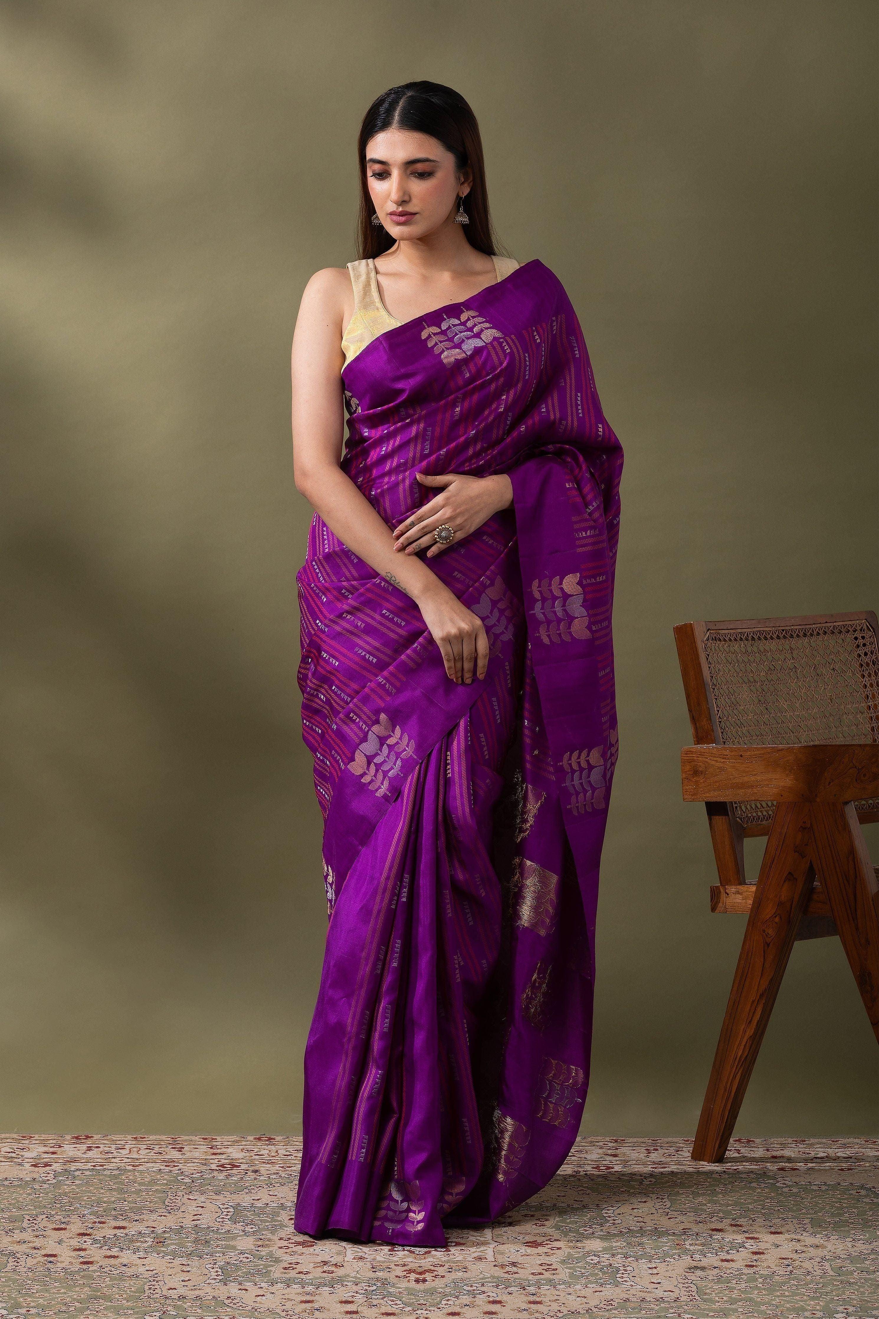 Fiery Red and Black Ikat Silk Saree (Copy) Mokshaa