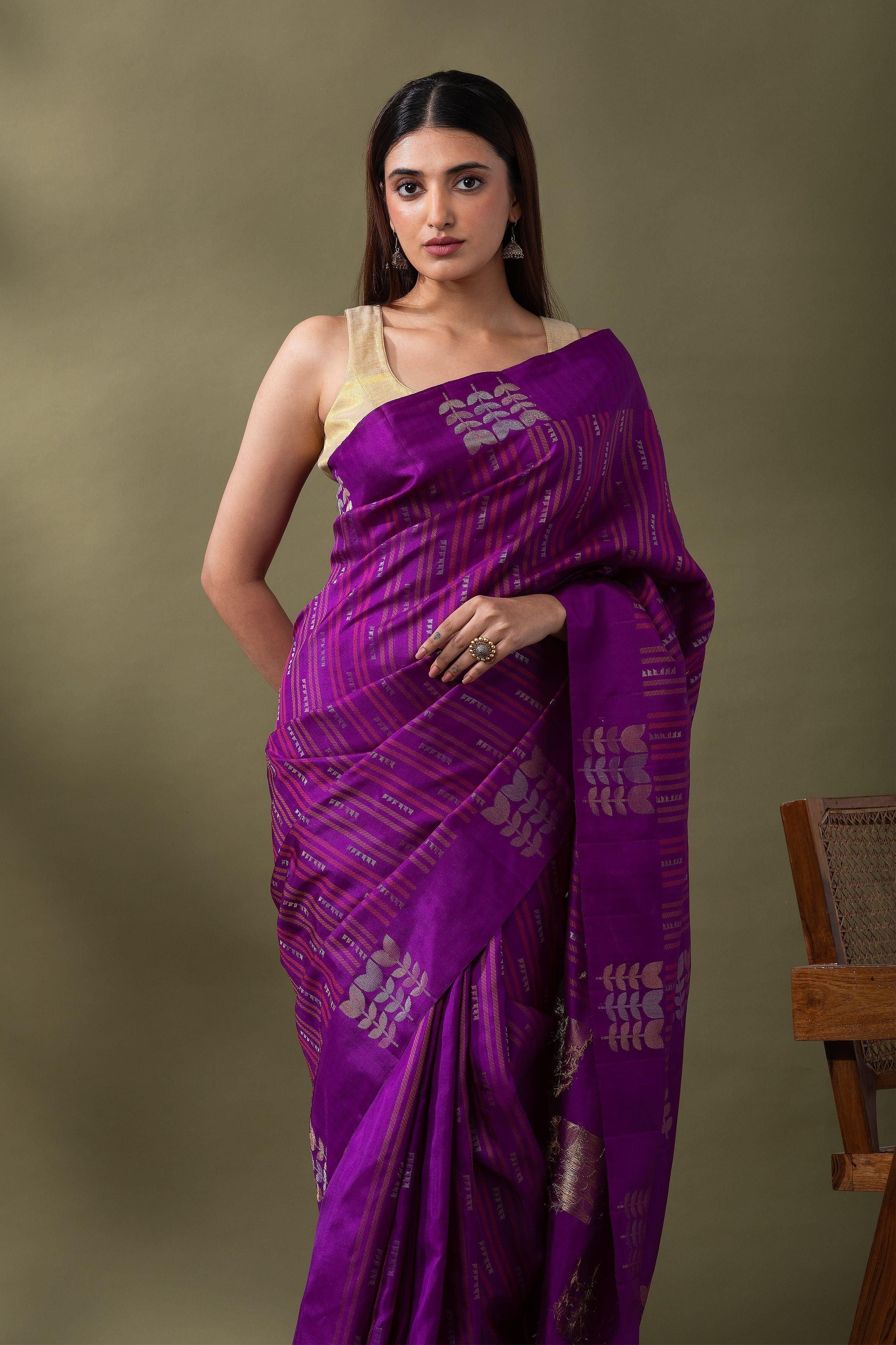 Fiery Red and Black Ikat Silk Saree (Copy) Mokshaa