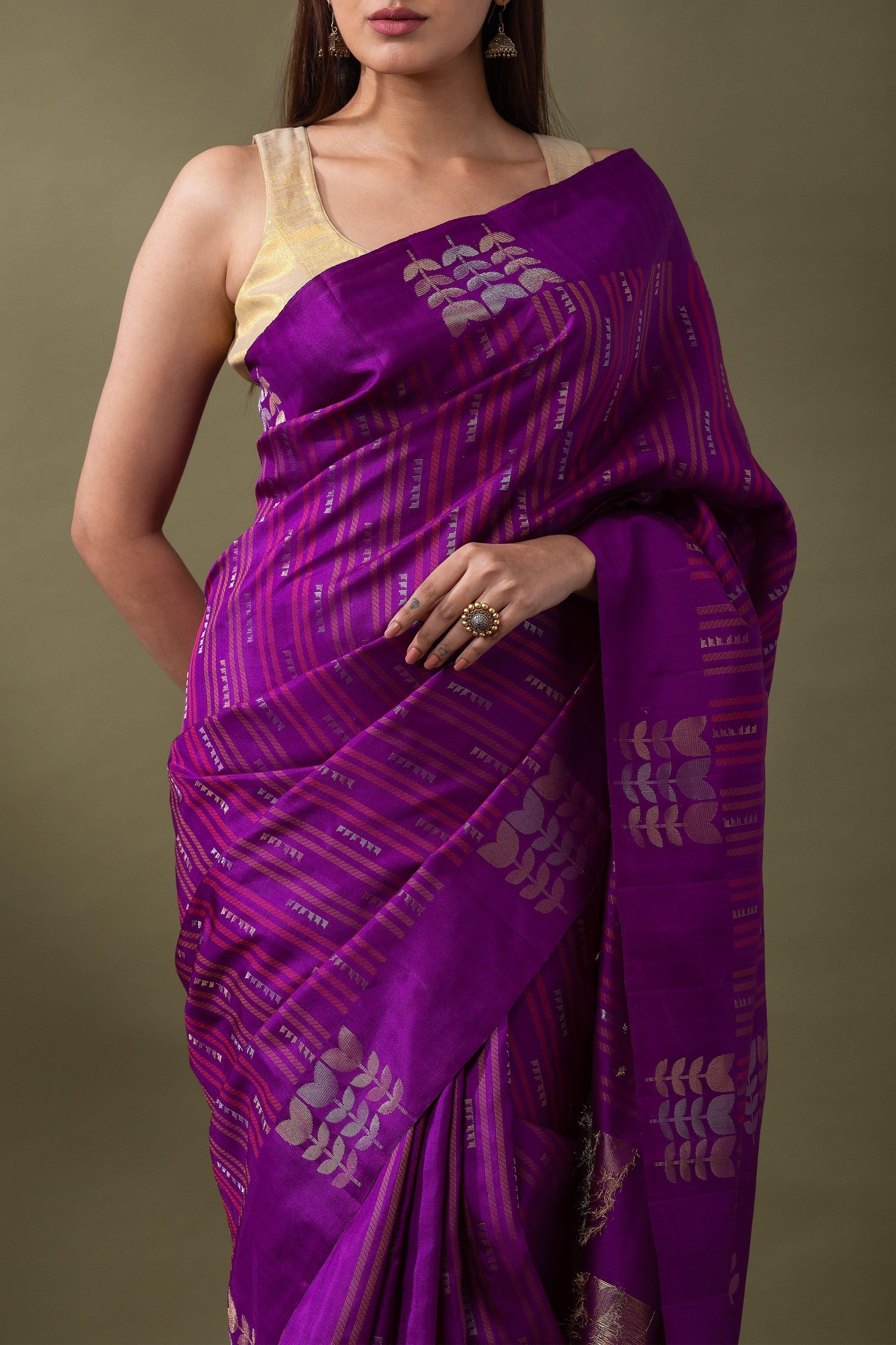 Fiery Red and Black Ikat Silk Saree (Copy) Mokshaa
