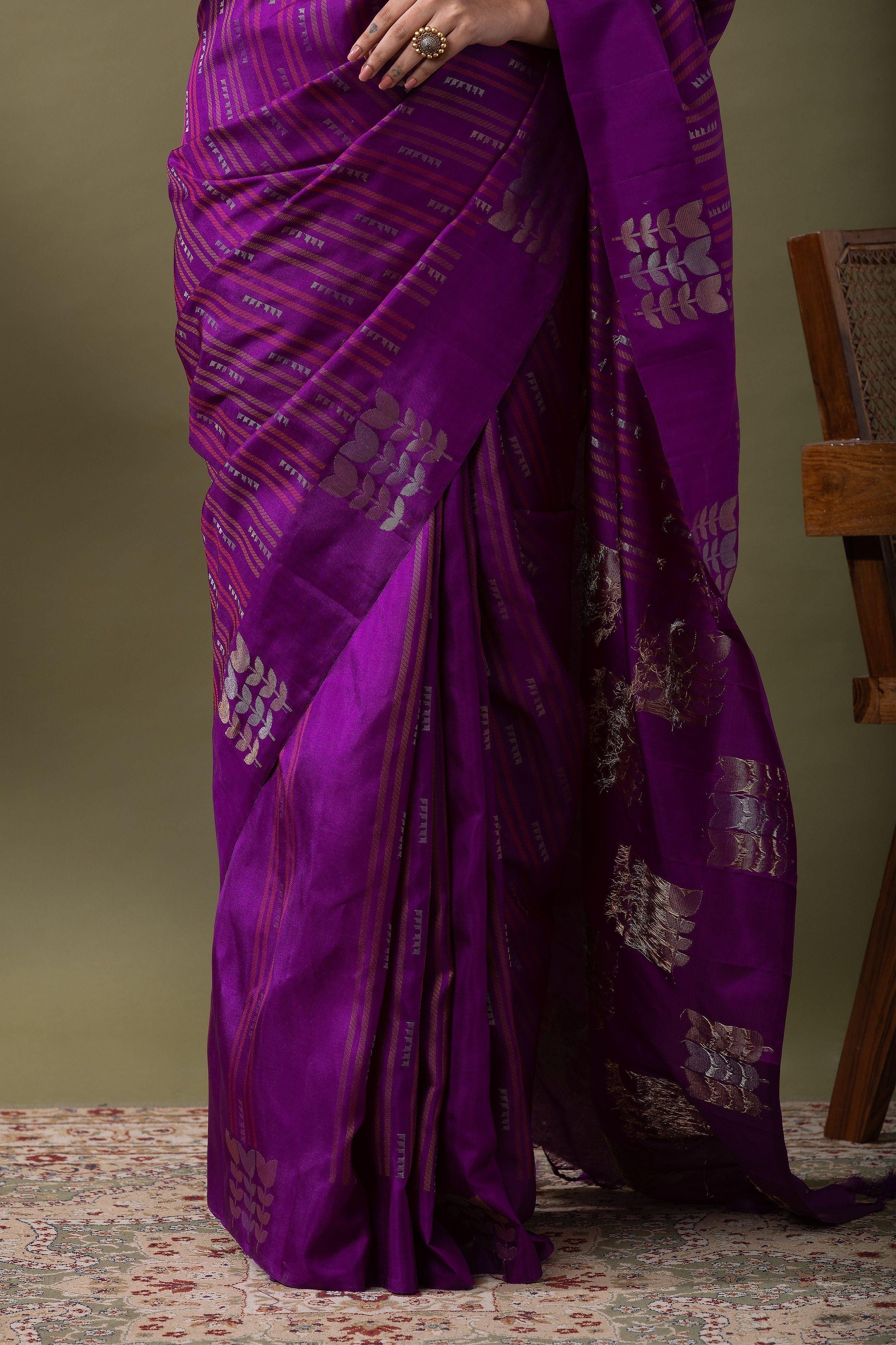 Fiery Red and Black Ikat Silk Saree (Copy) Mokshaa