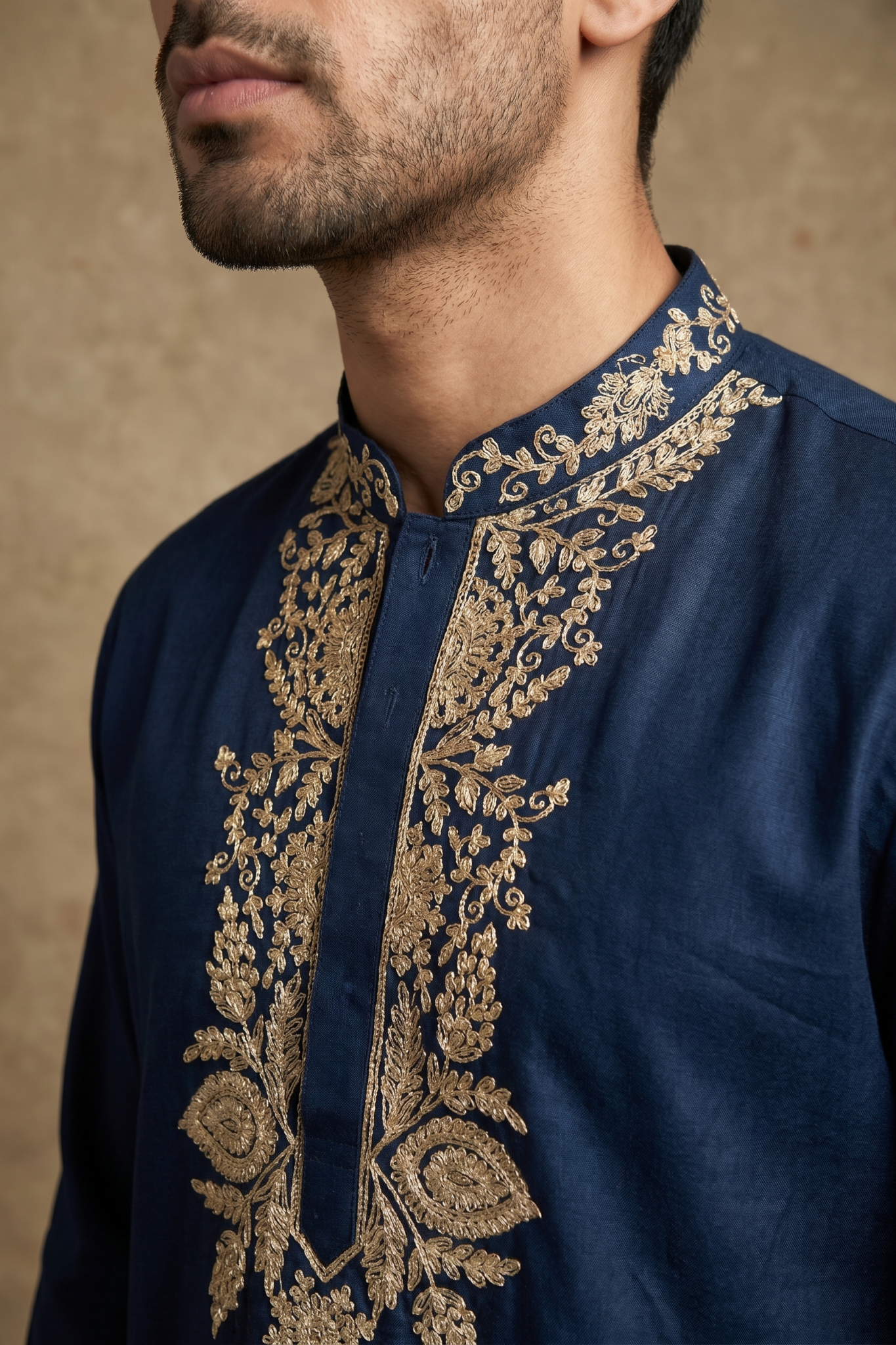 Blue Nysa Silk Kurta Set with Zari, Cutdana and Sequin Work