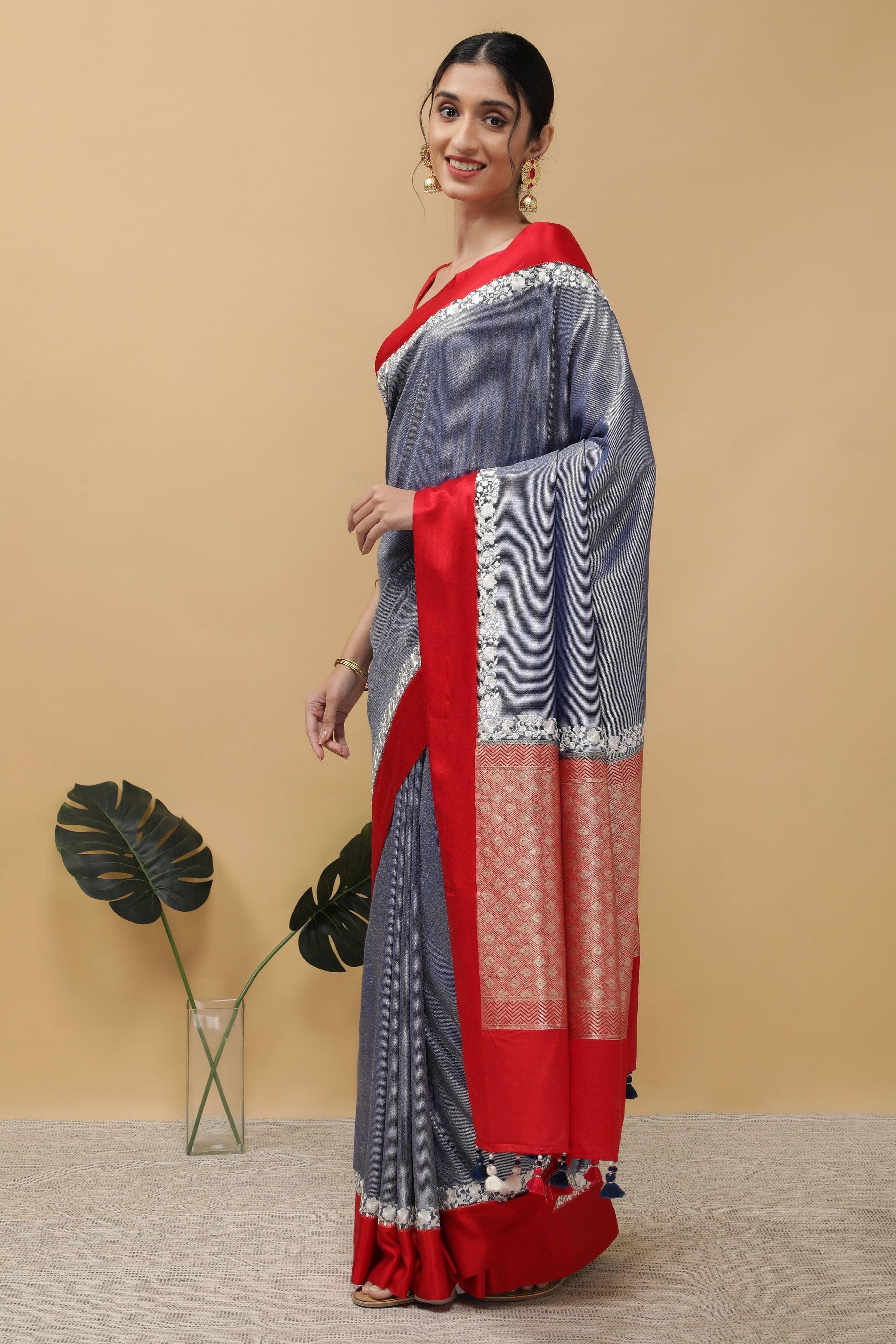 Blue Banarasi Saree - Mokshaa