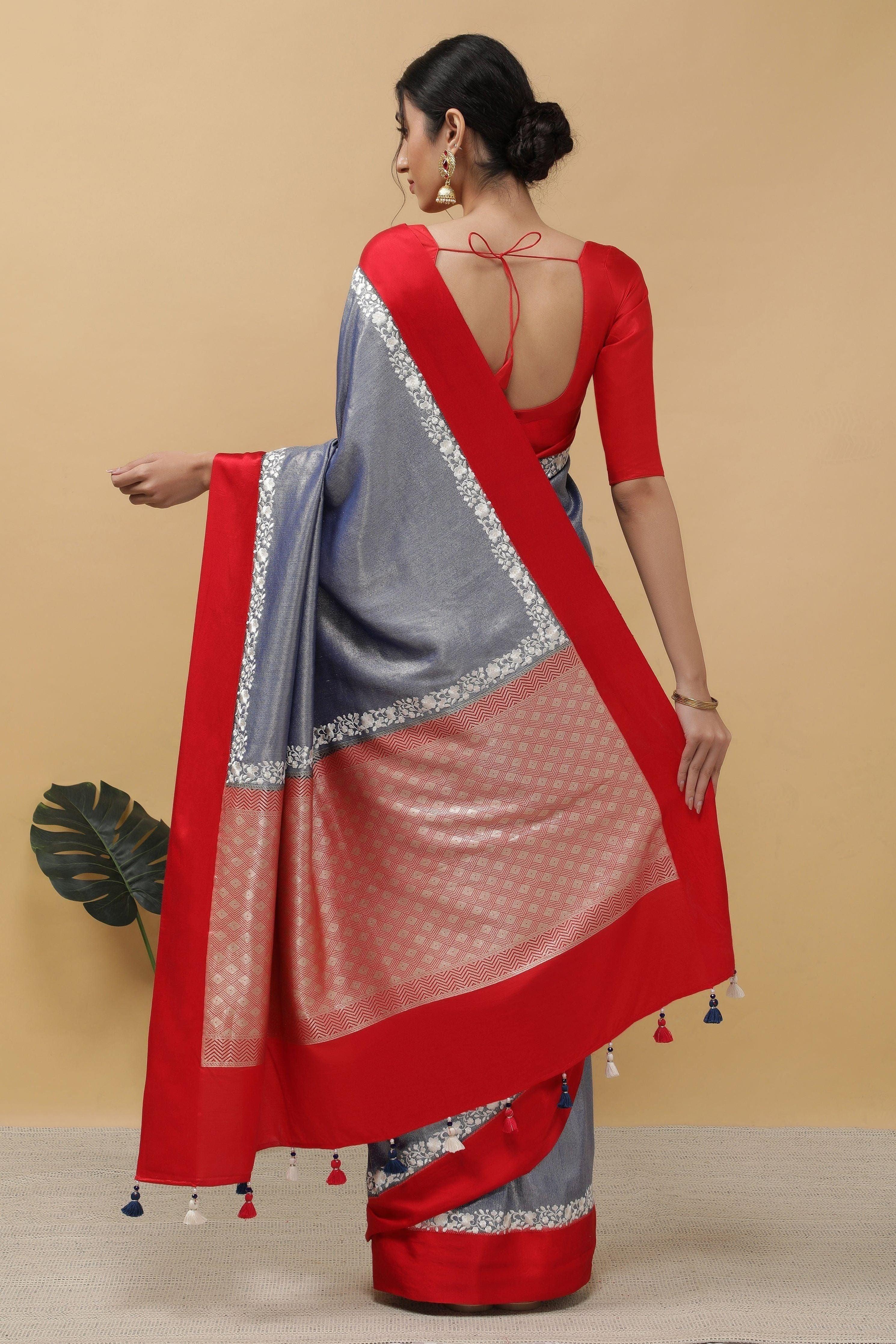 Blue Banarasi Saree - Mokshaa
