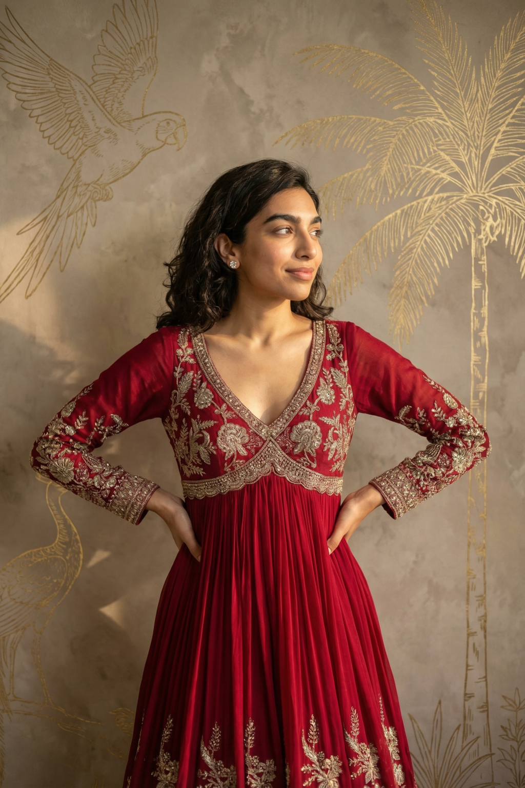 Magenta Anarkali Set - Mokshaa