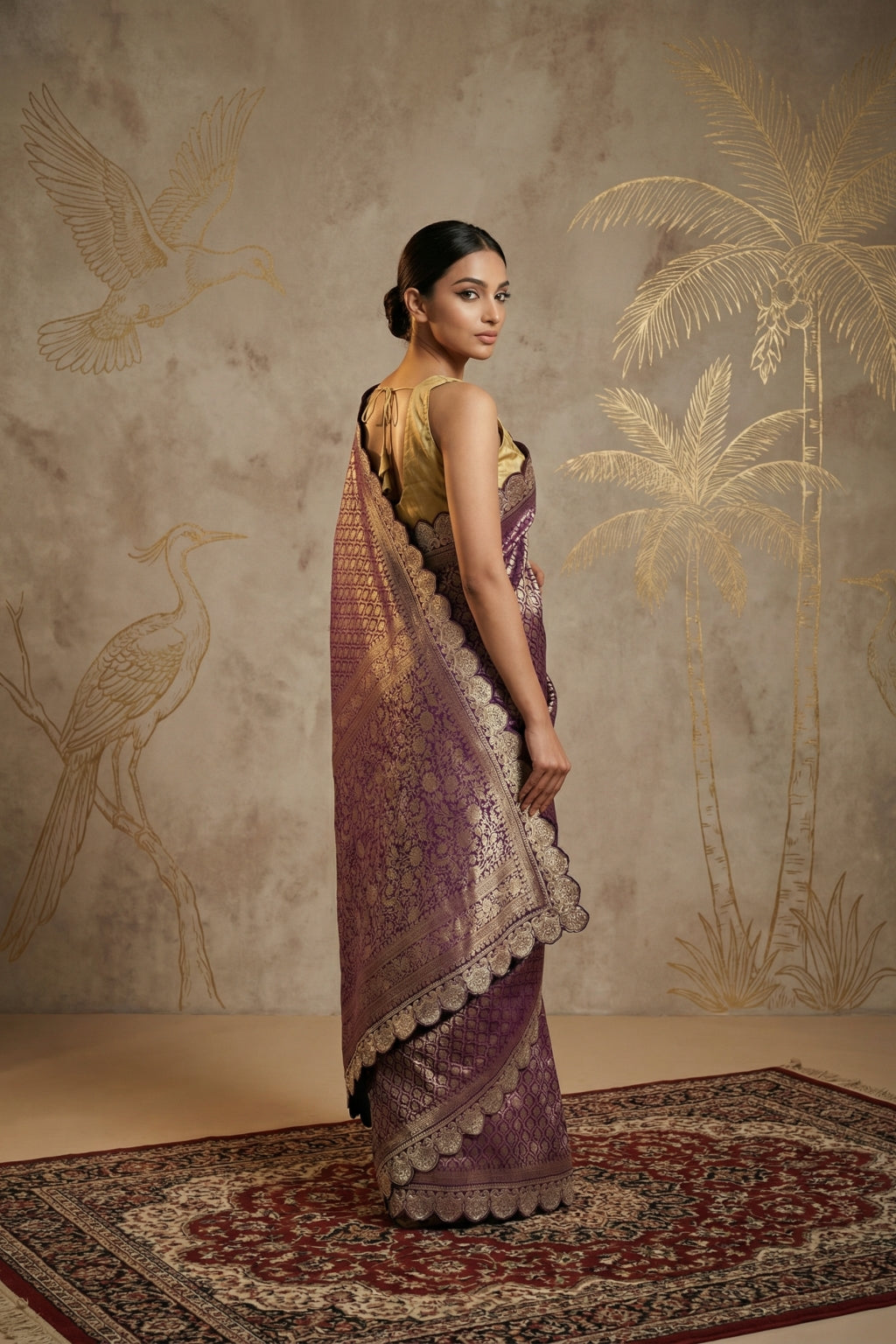 Purple Banarasi Silk Saree
