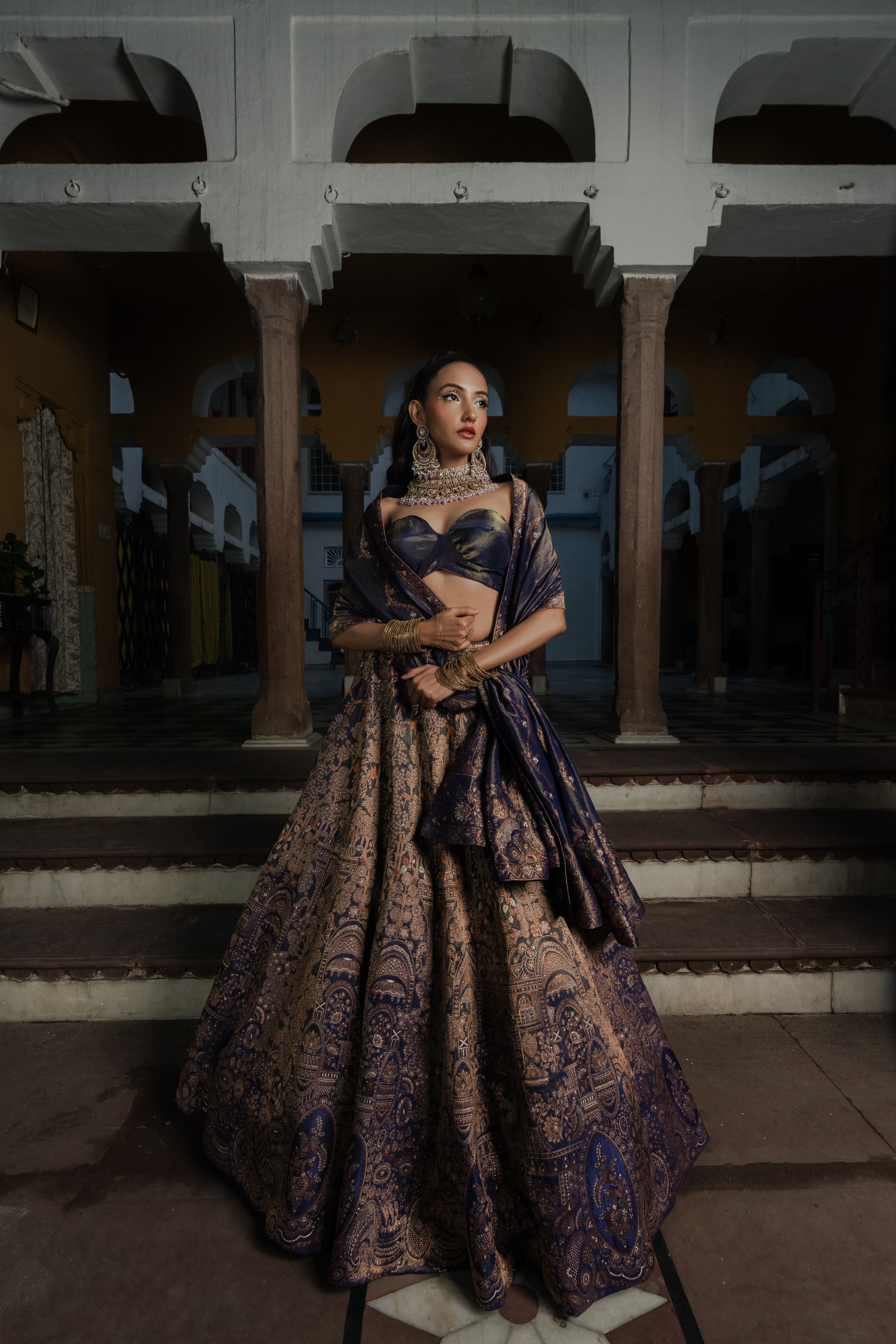 Ivory Beige Embellished Lehenga Set (Copy) Mokshaa
