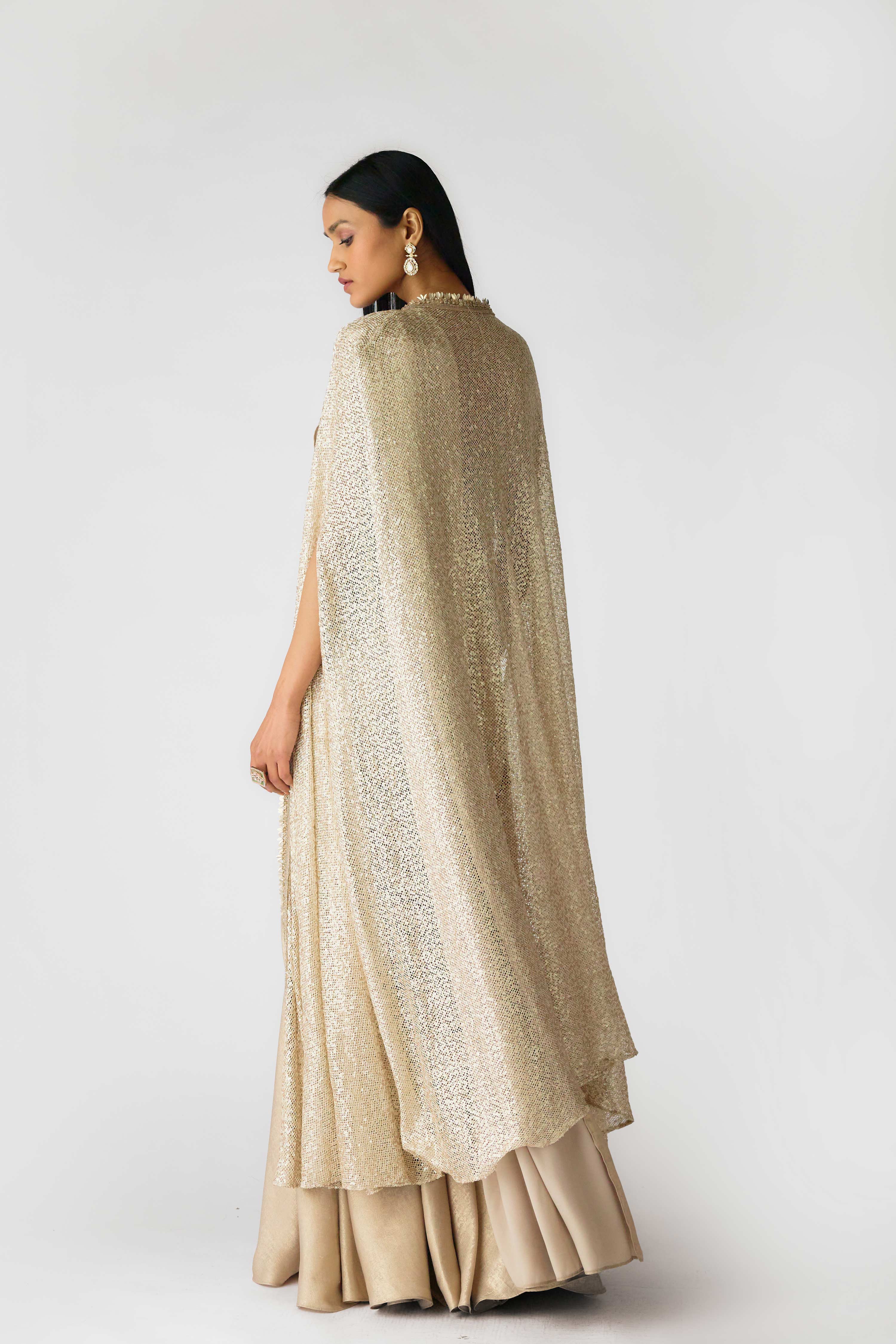 The Caped Shimmers of Dawn Saree Mokshaa