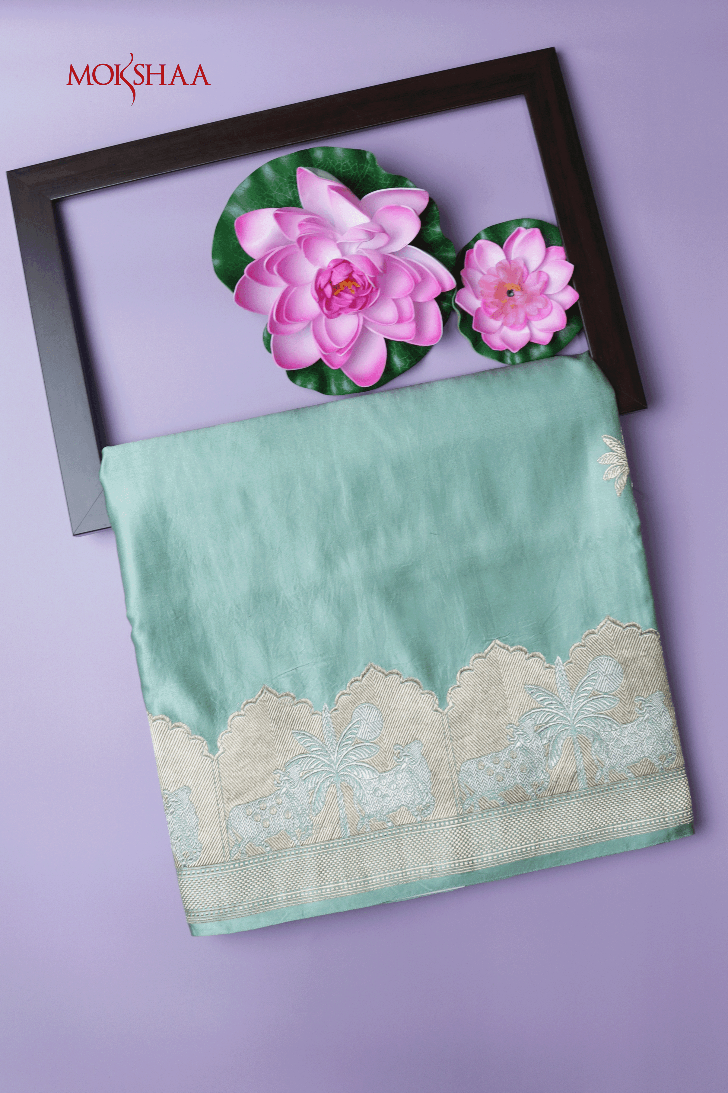 Pista Green Banarasi Silk Saree  Mokshaa