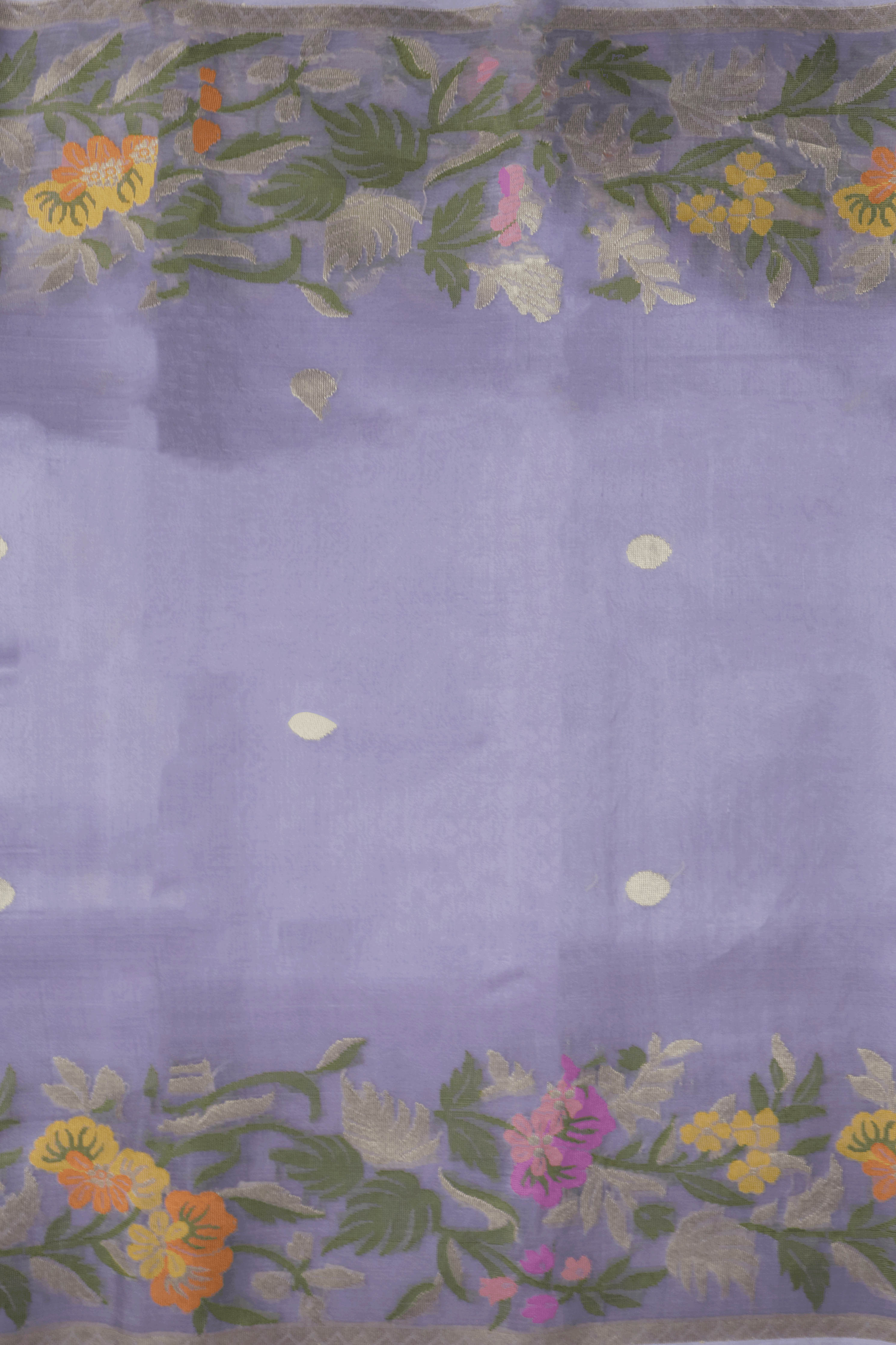 Lavender Banarasi Kora Silk Saree  Mokshaa