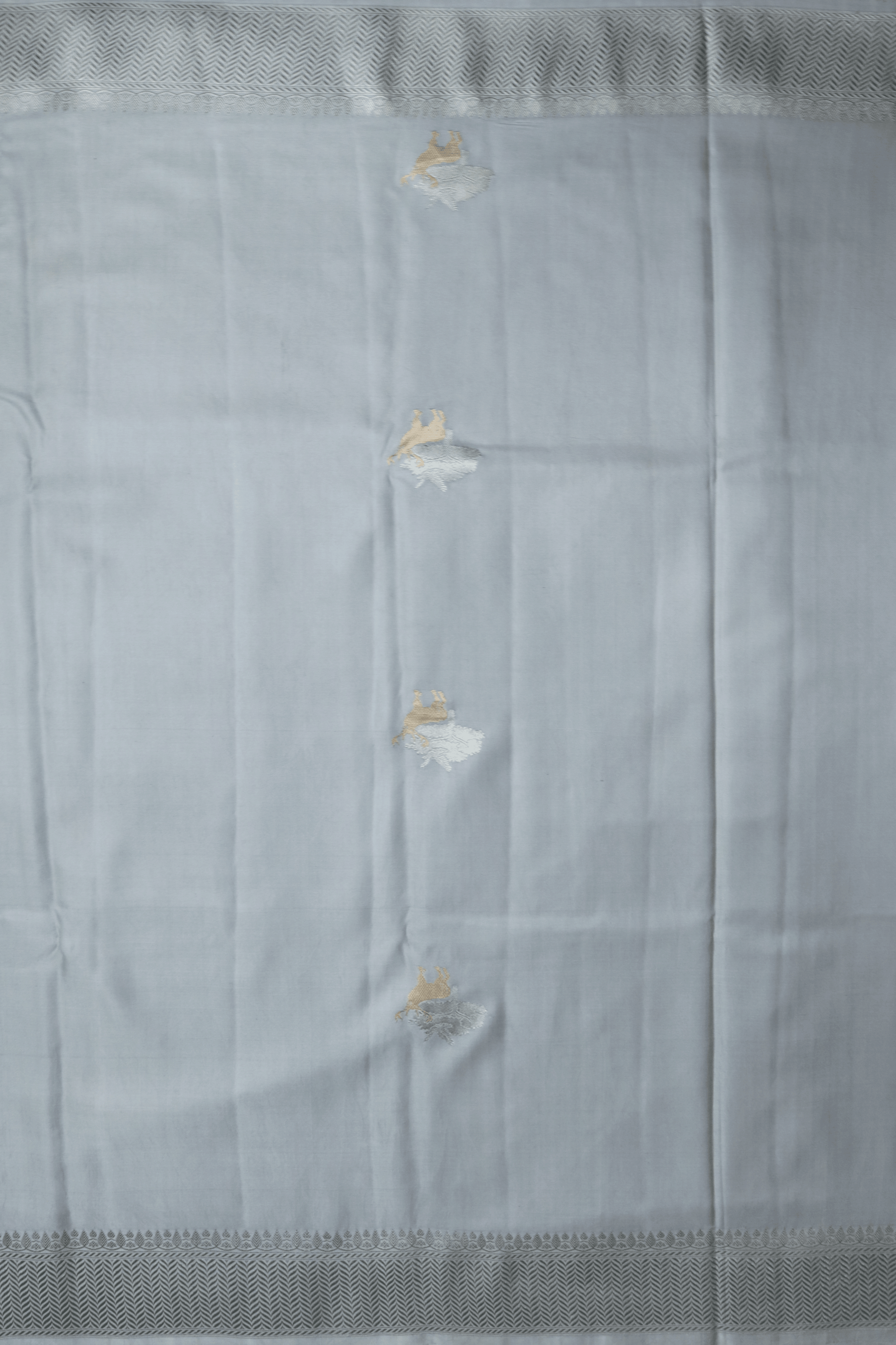 Soft Grey Banarasi Silk Saree  Mokshaa