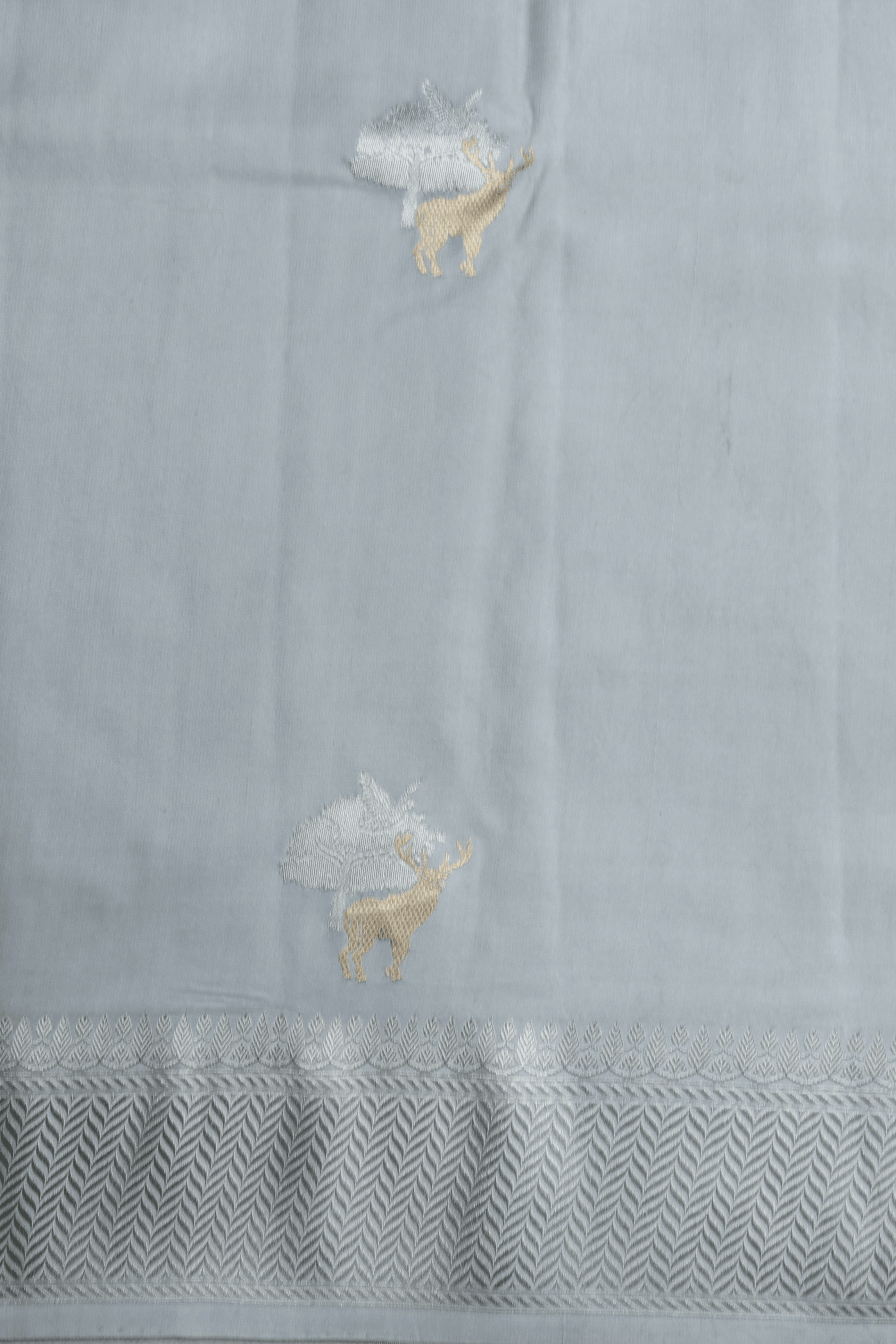 Soft Grey Banarasi Silk Saree  Mokshaa