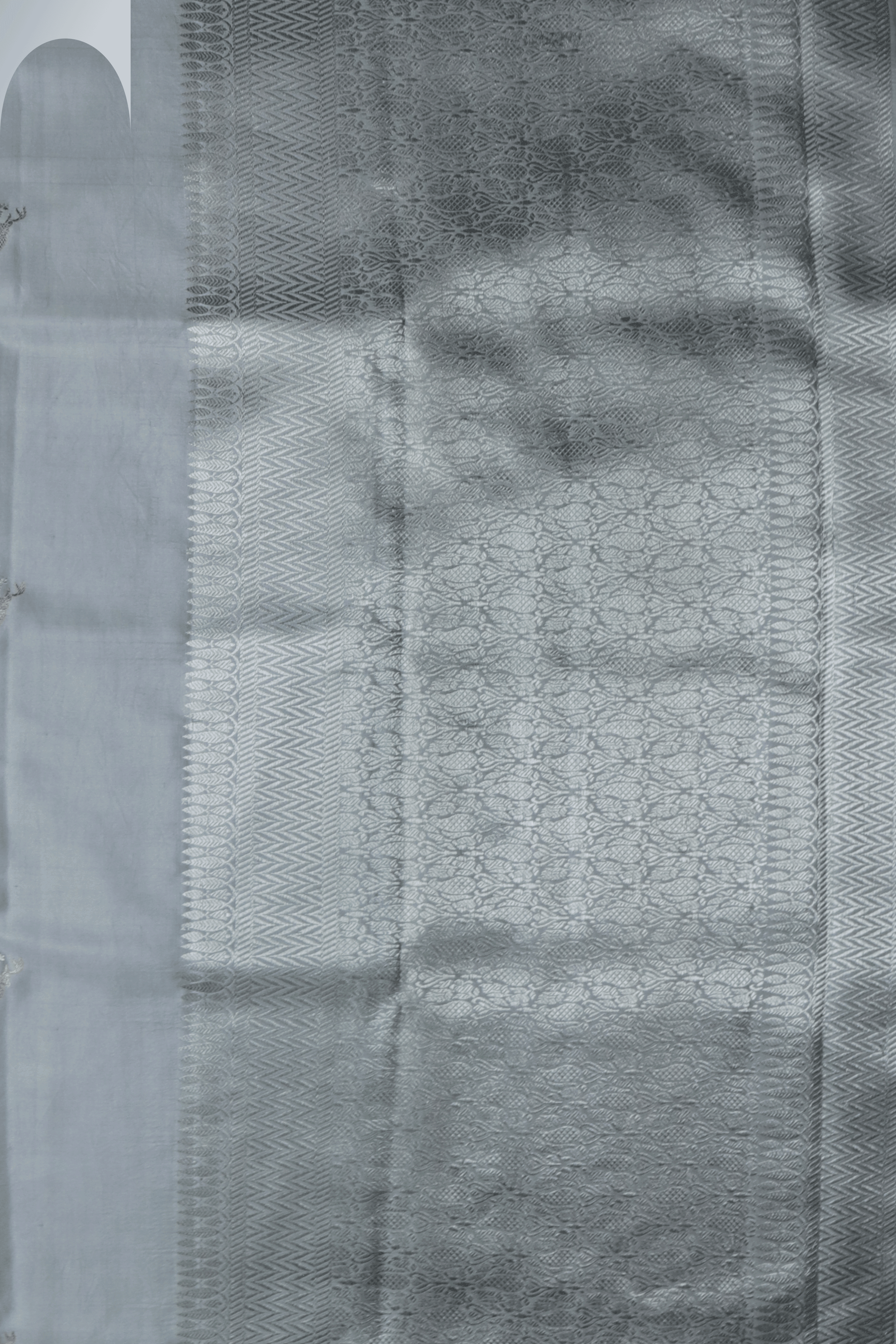 Soft Grey Banarasi Silk Saree  Mokshaa