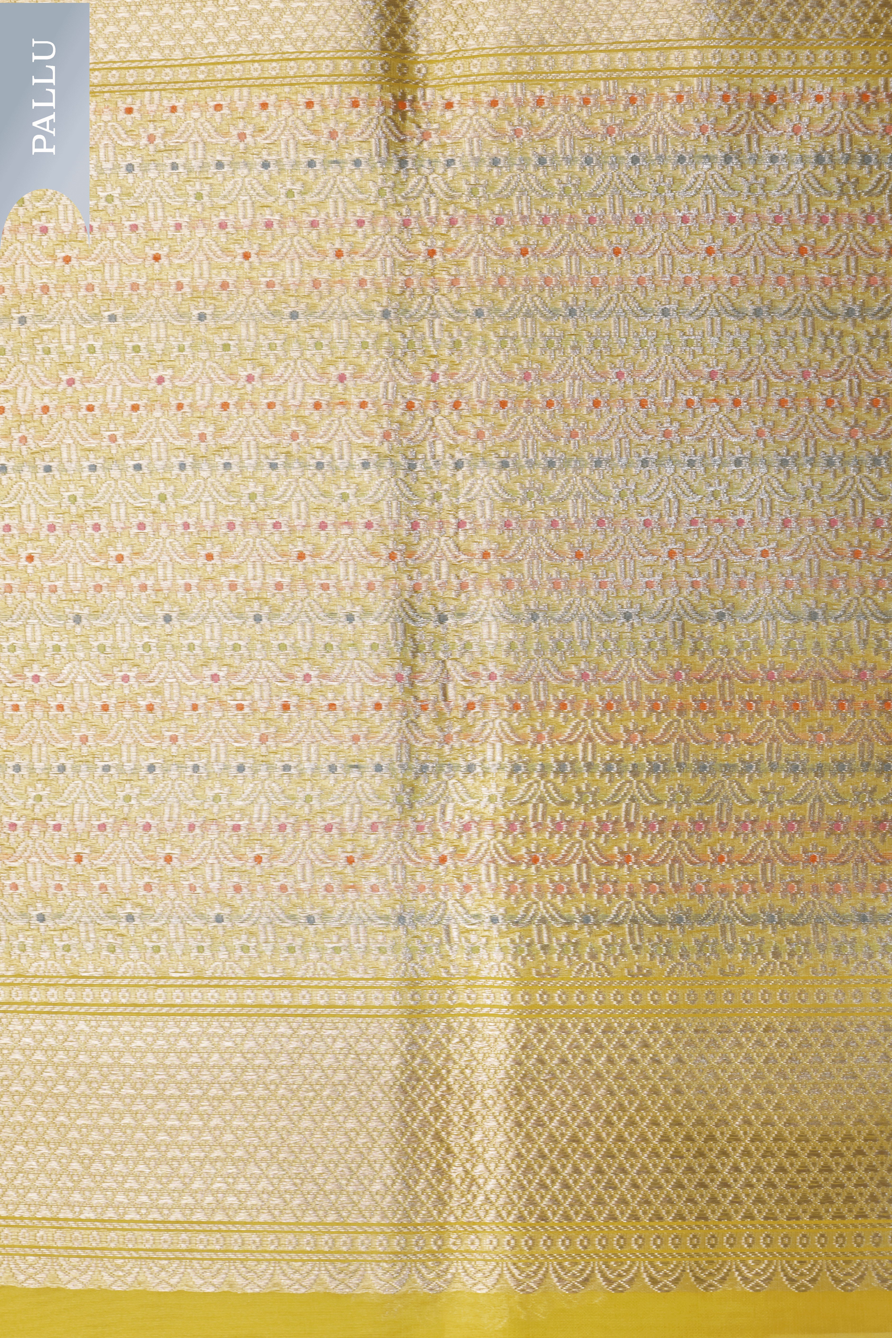 Canary Yellow Banarasi Kora Silk Saree Mokshaa