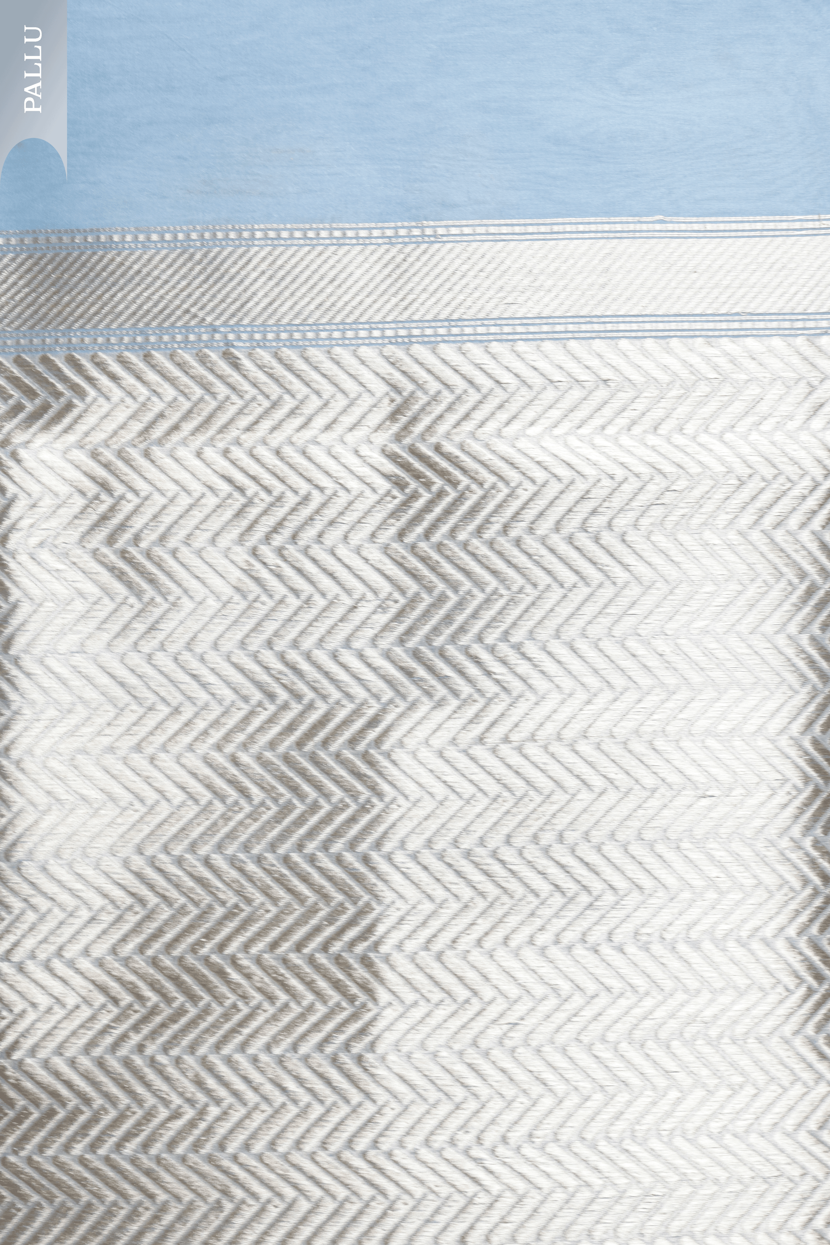Sky Blue Tissue Organza Saree with Silver Motifs  Mokshaa