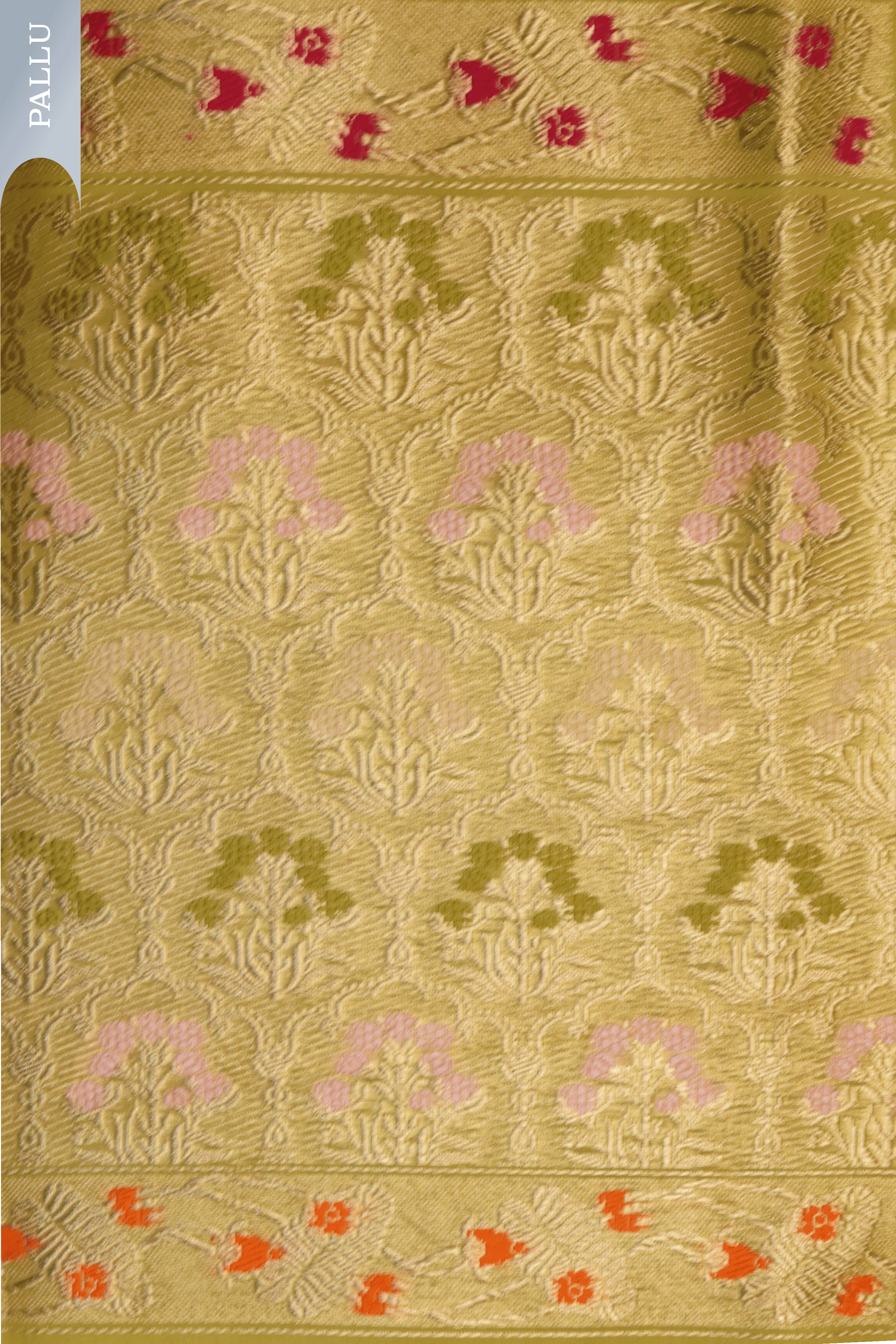 Lime Green Banarasi Kora Silk Saree Mokshaa