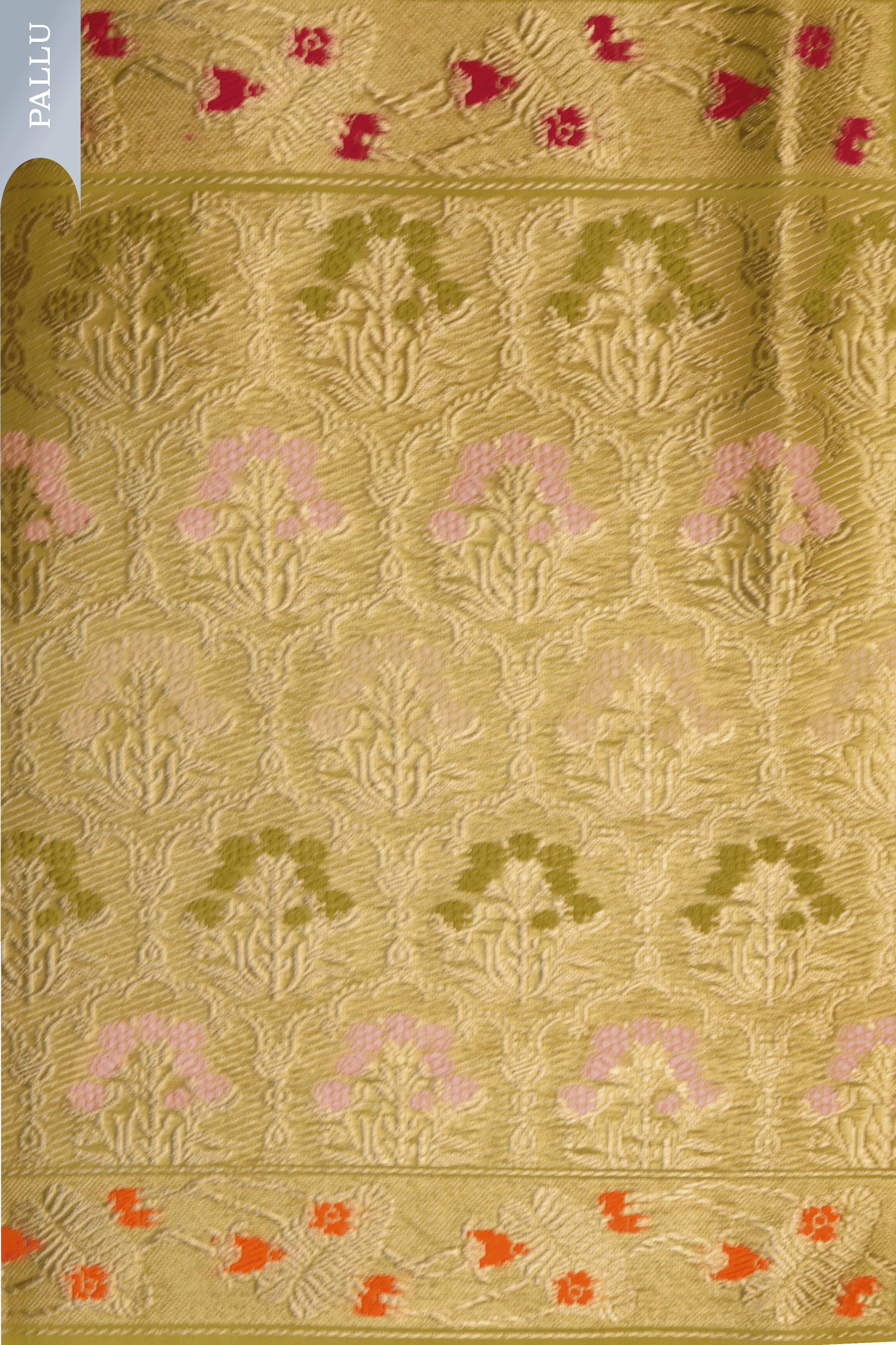 Lime Green Banarasi Kora Silk Saree Mokshaa