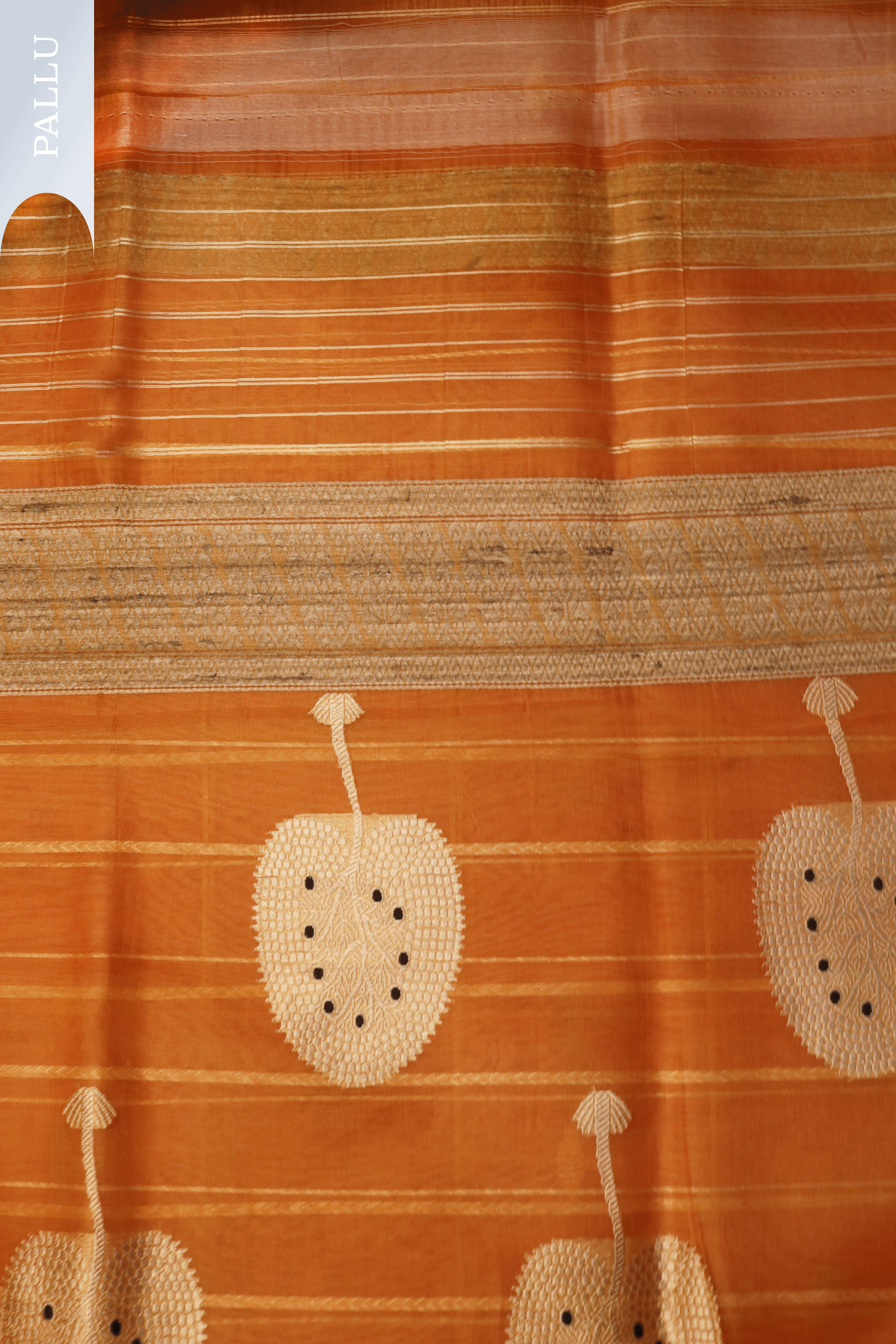 Amber Orange Banarasi Kora Saree Mokshaa