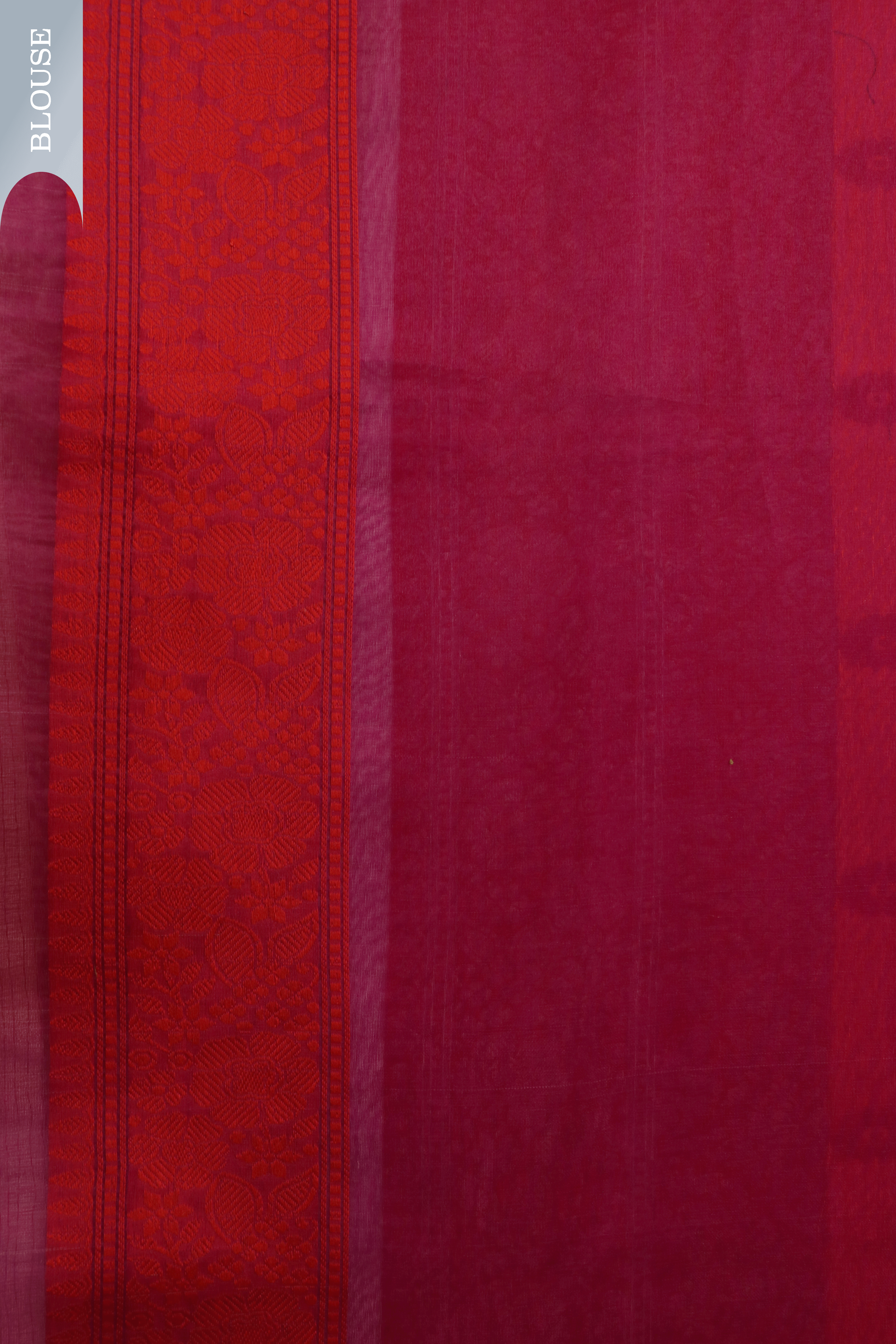 White Banarasi Kora Silk Saree with Floral Motifs and Contrast Red Border Mokshaa