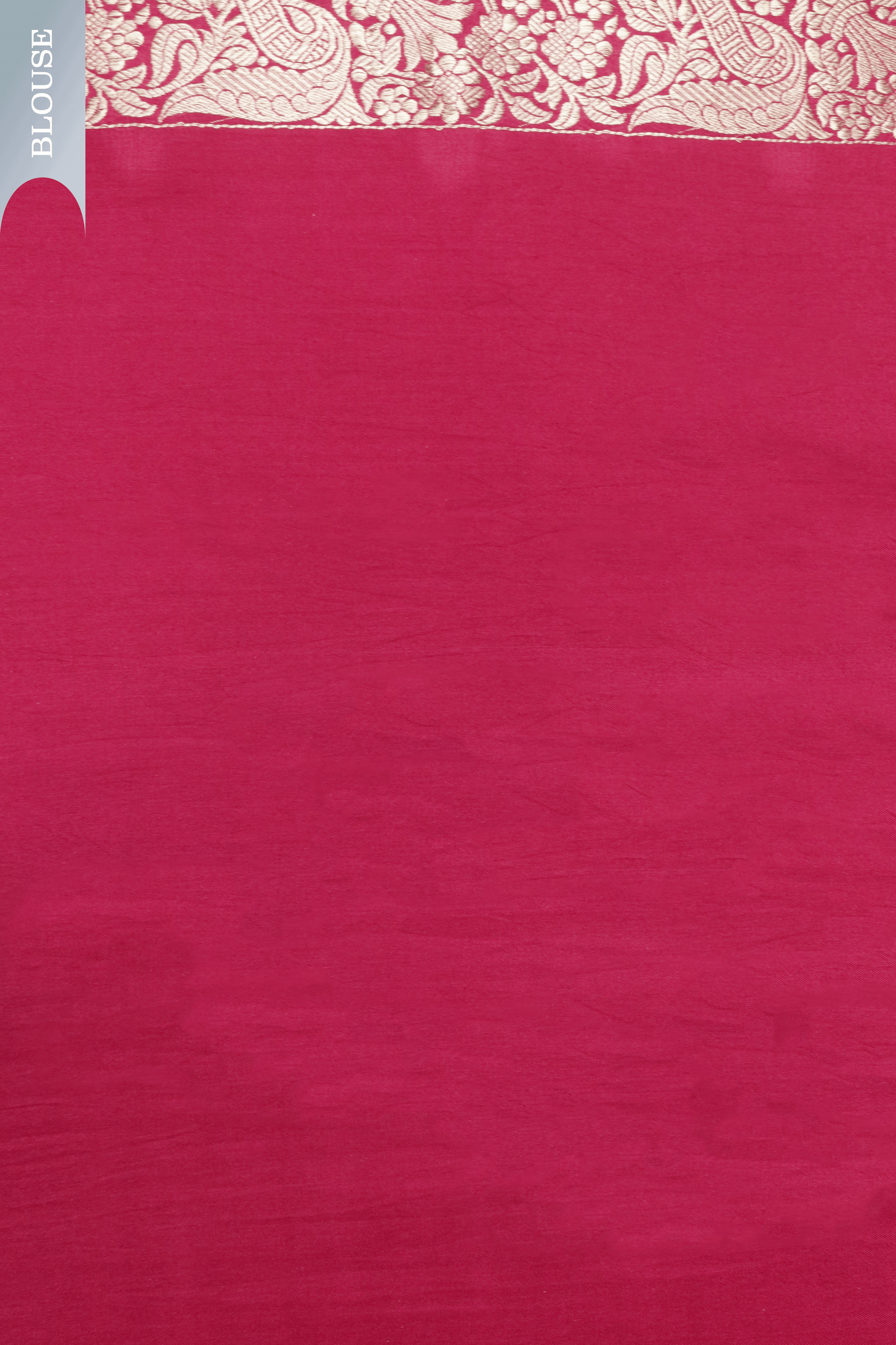 Red Banarasi Saree with Gold Zari Buttas  Mokshaa