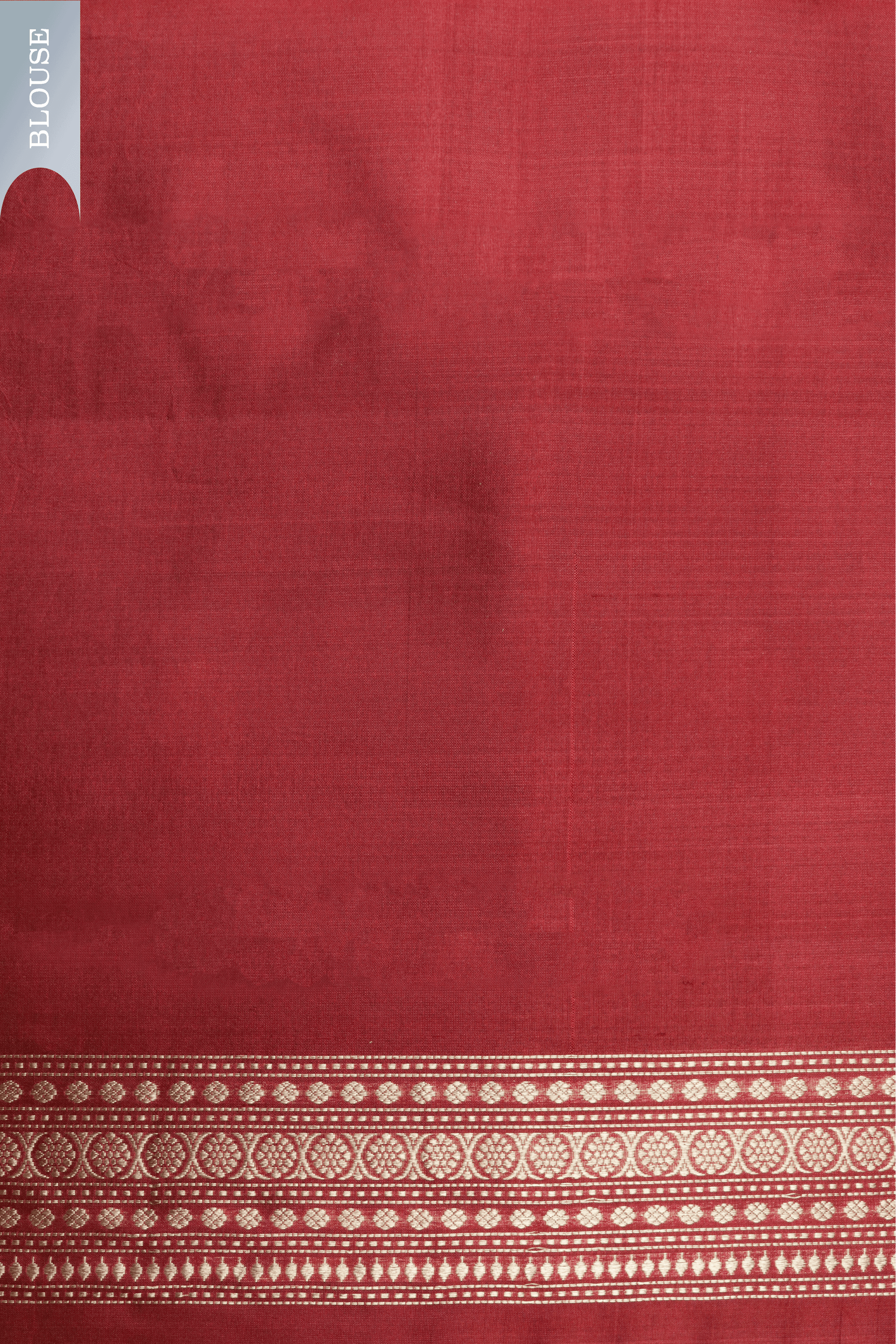 Olive Green Silk Kora Saree with Red Zari Lotus Border - Mokshaa