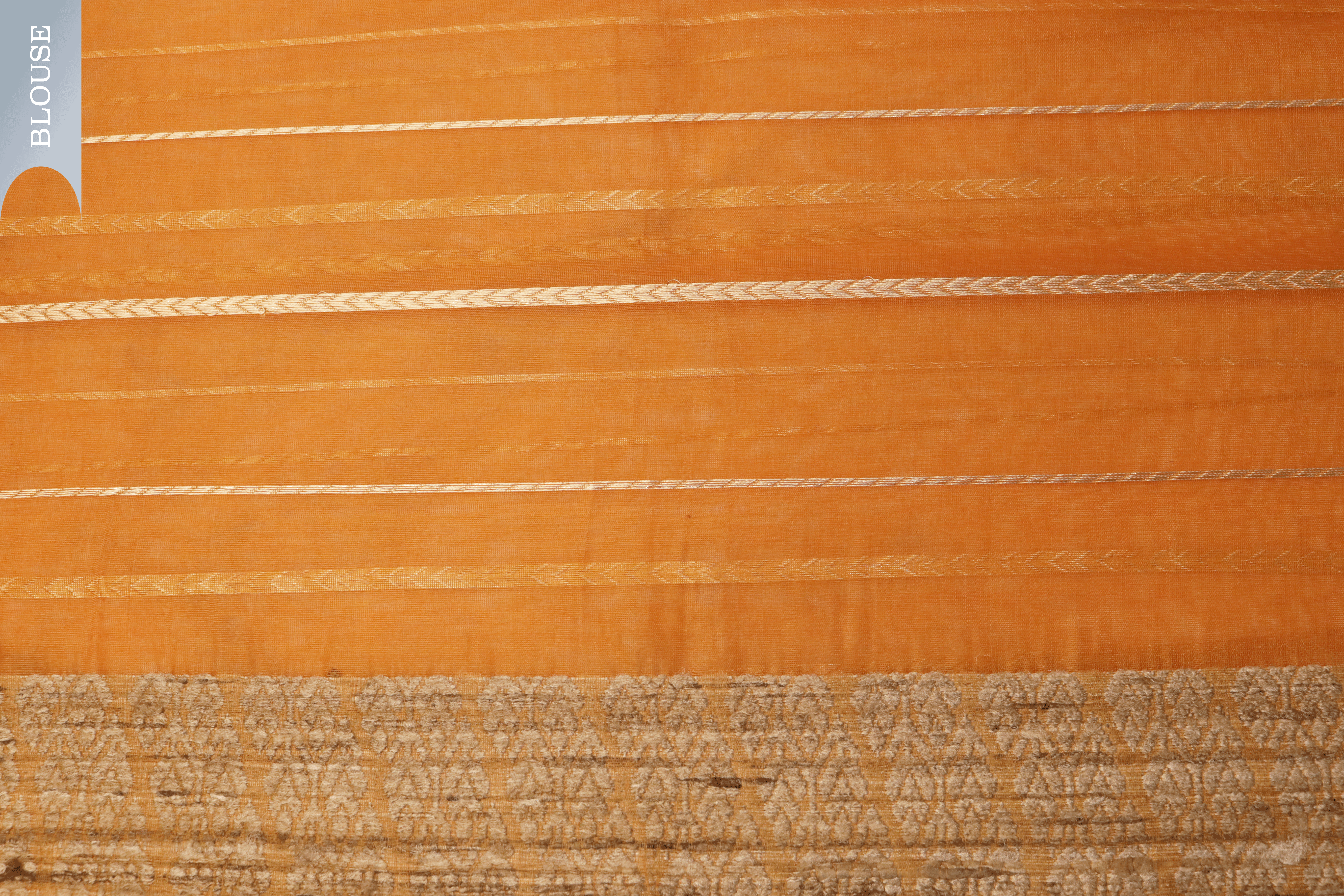 Amber Orange Banarasi Kora Saree Mokshaa