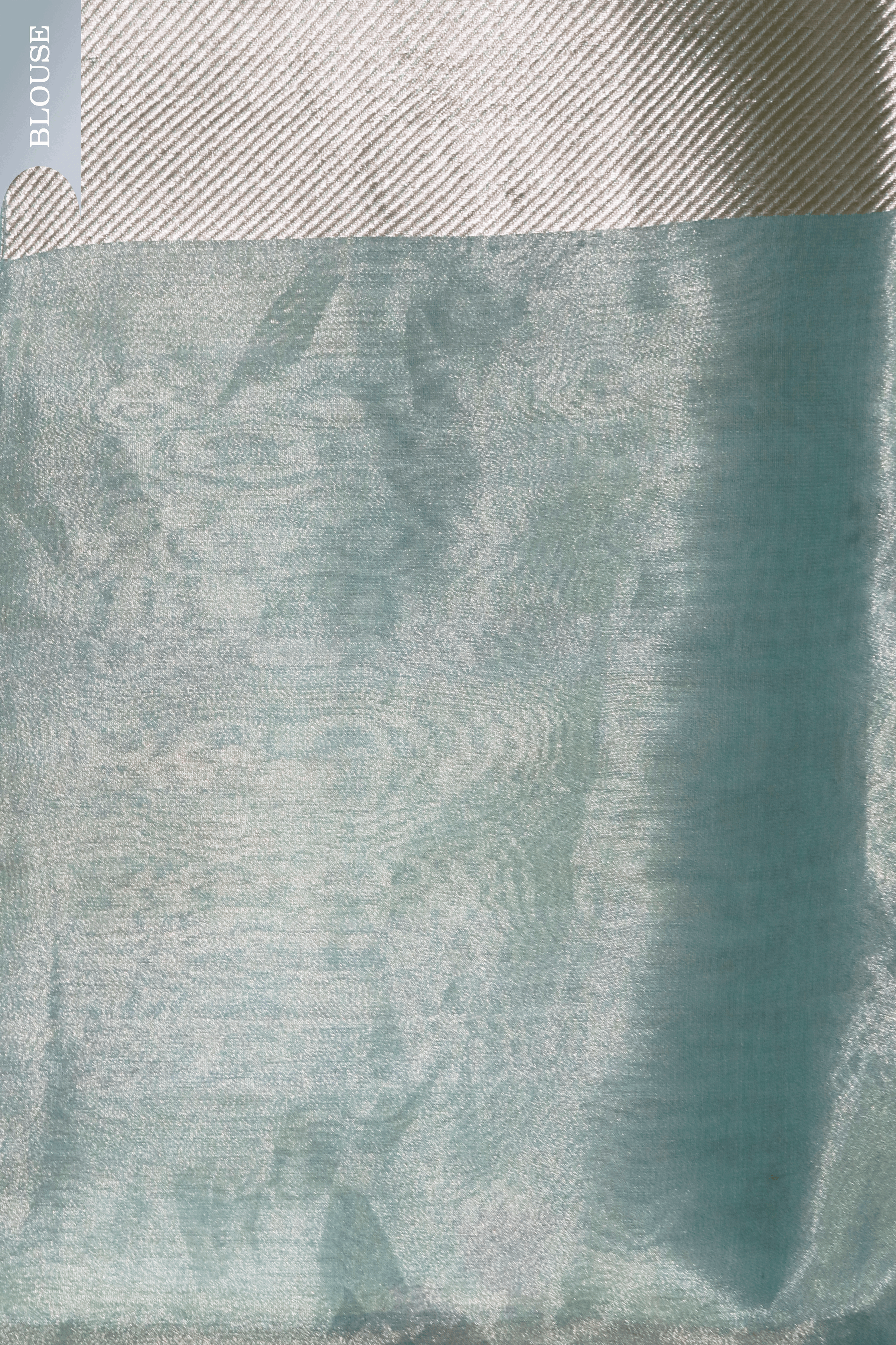 Sea Green Banarasi Tissue Silk Saree with Floral Pot Motifs  Mokshaa