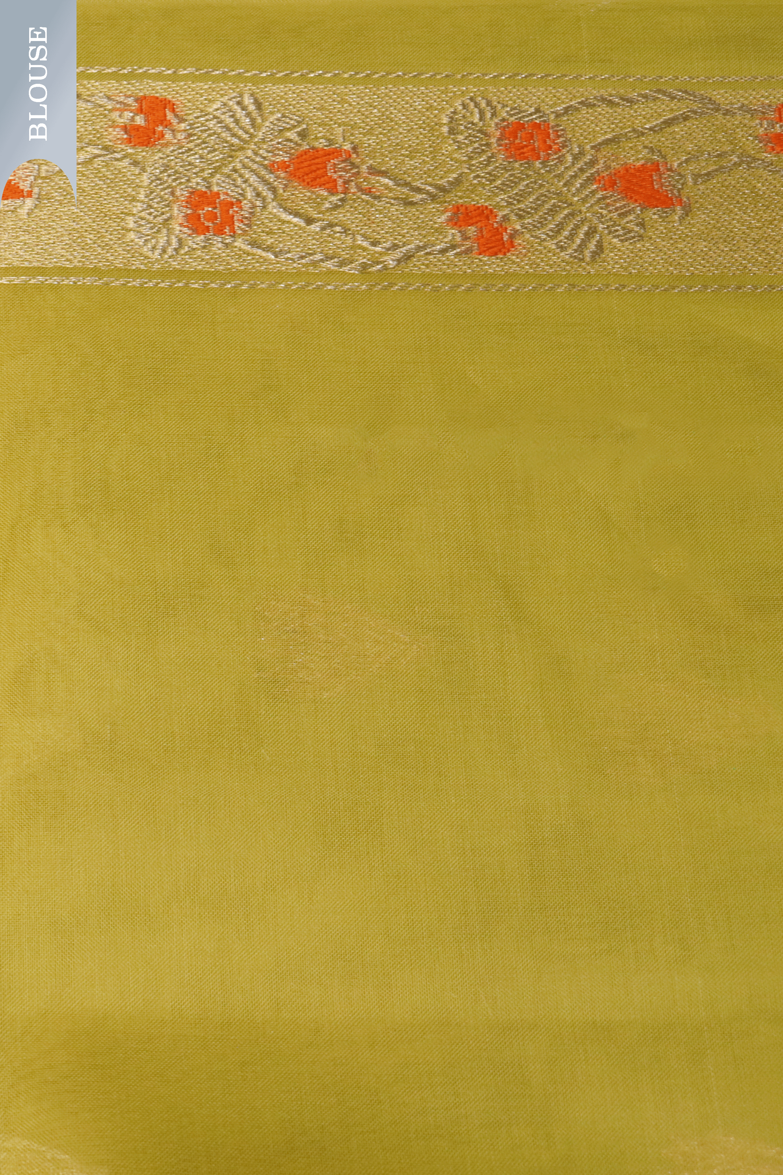 Lime Green Banarasi Kora Silk Saree Mokshaa