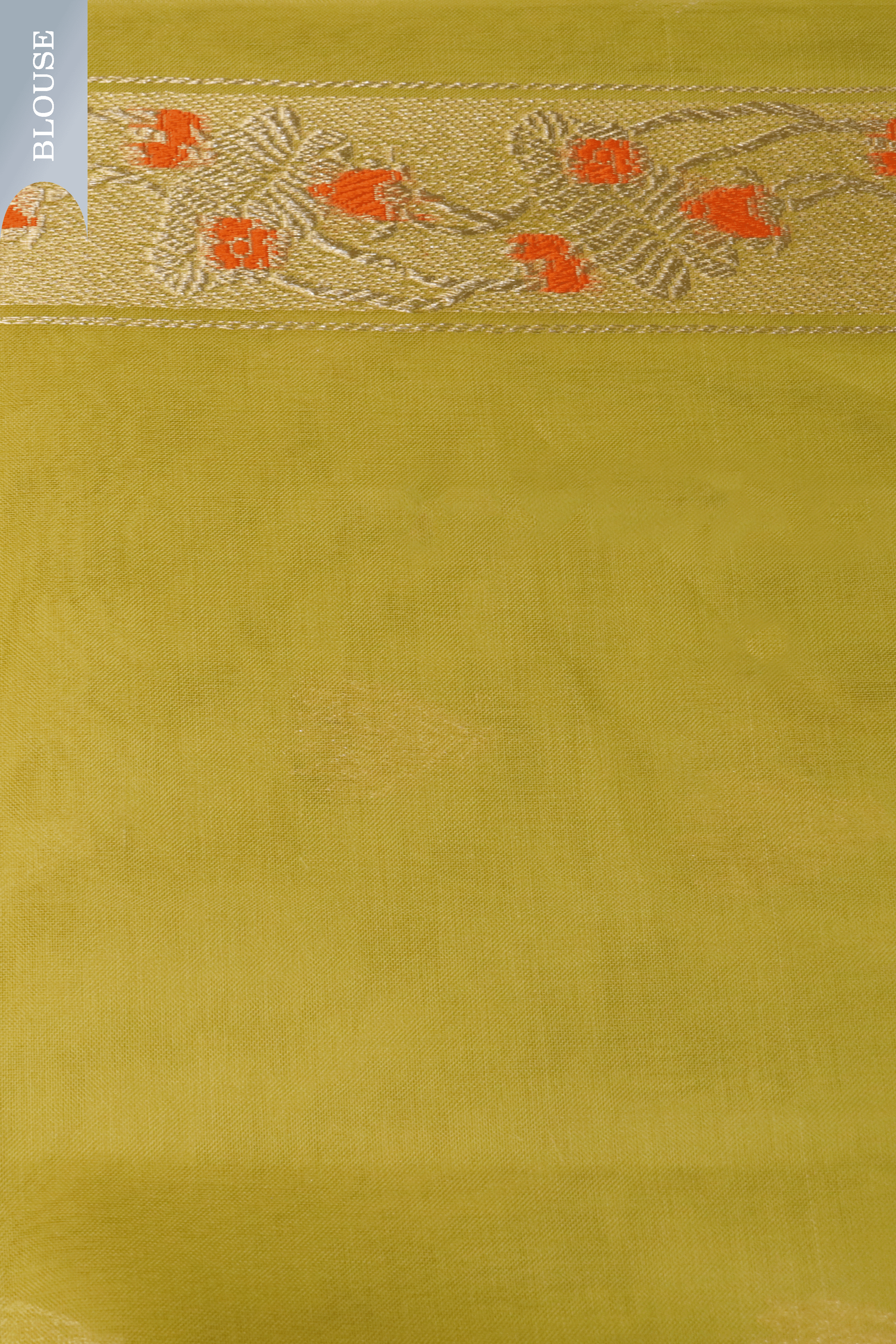 Lime Green Banarasi Kora Silk Saree Mokshaa
