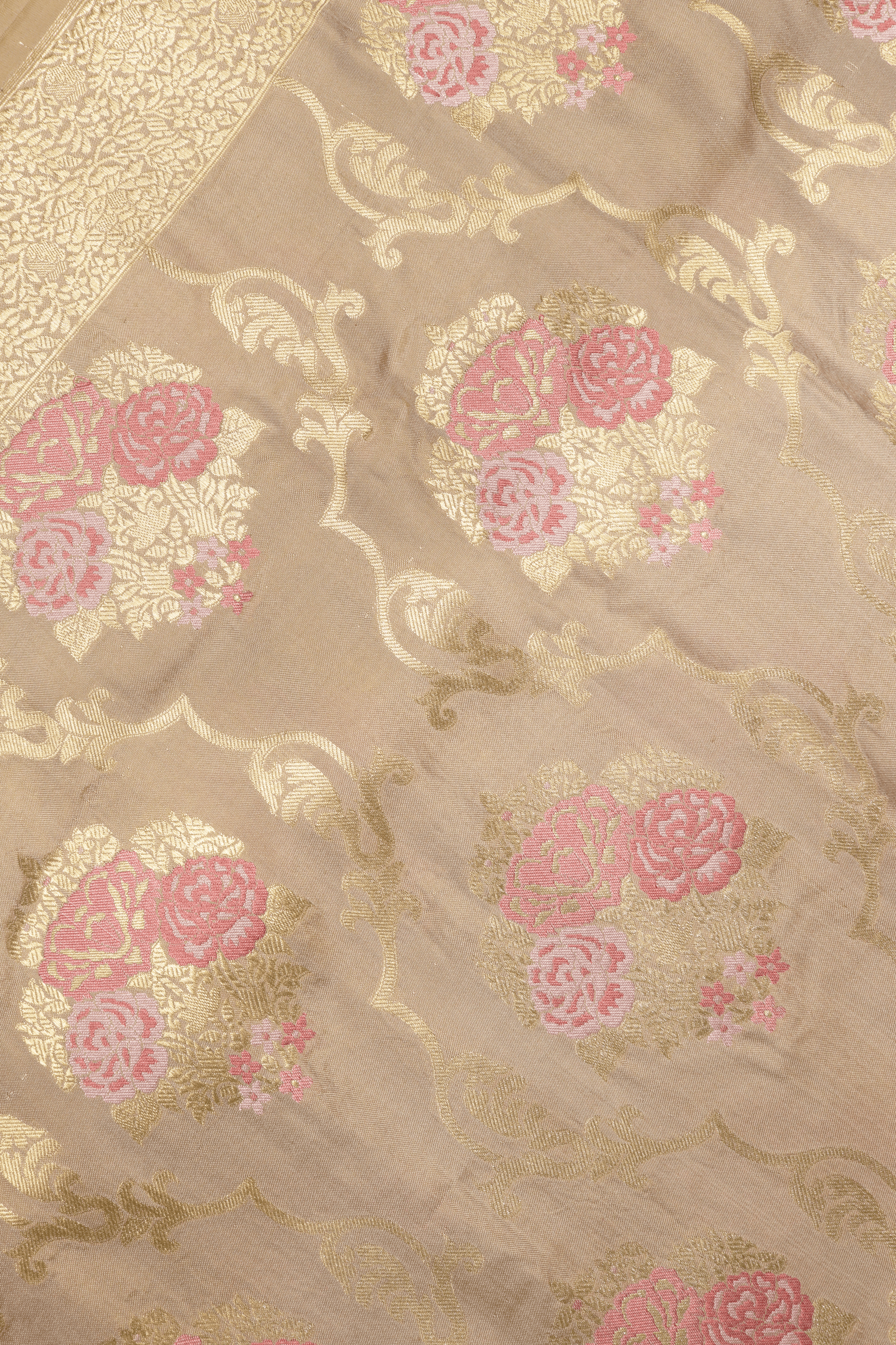 Champagne Gold Banarasi Silk Saree Mokshaa