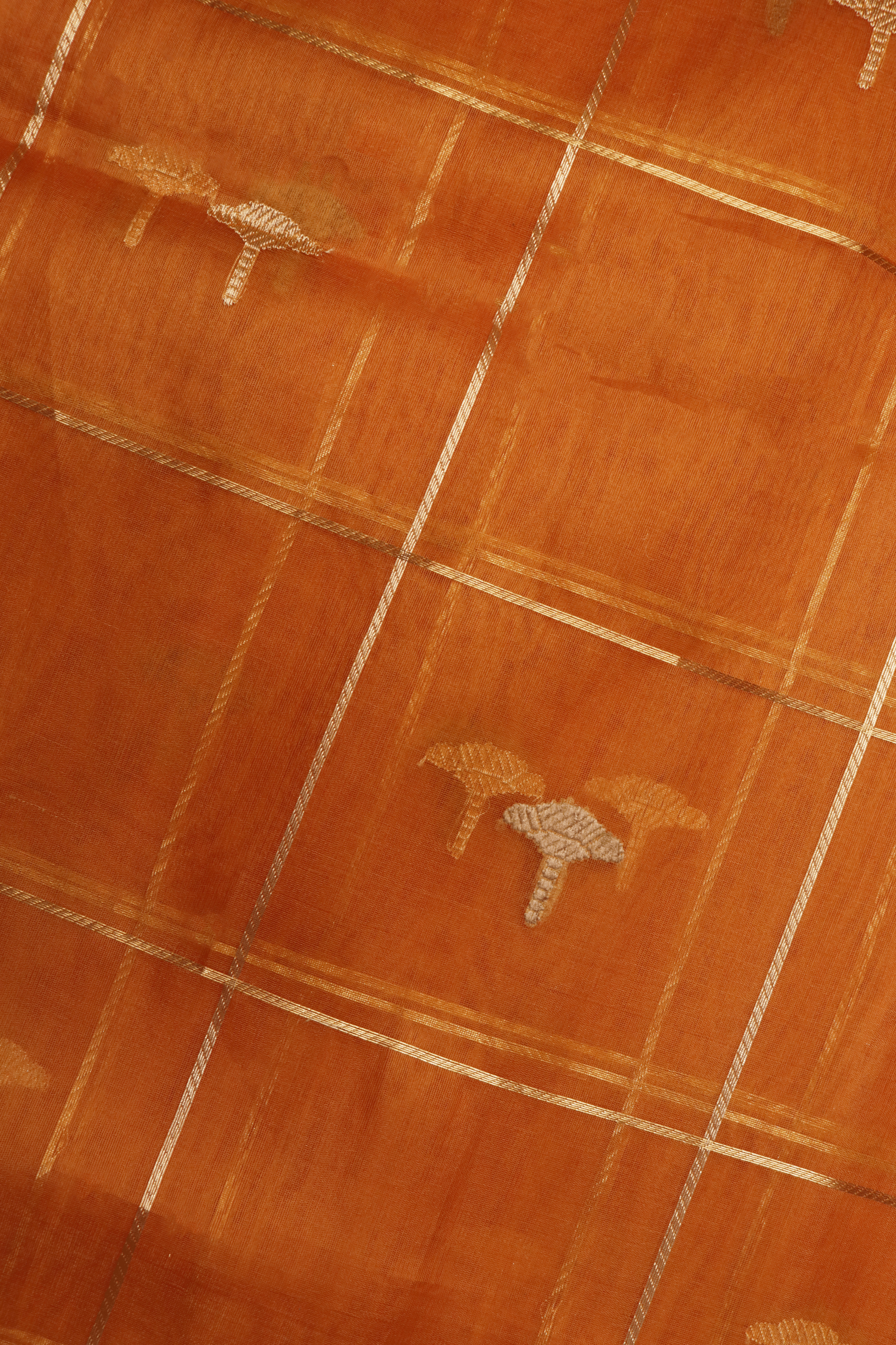 Amber Orange Banarasi Kora Saree Mokshaa
