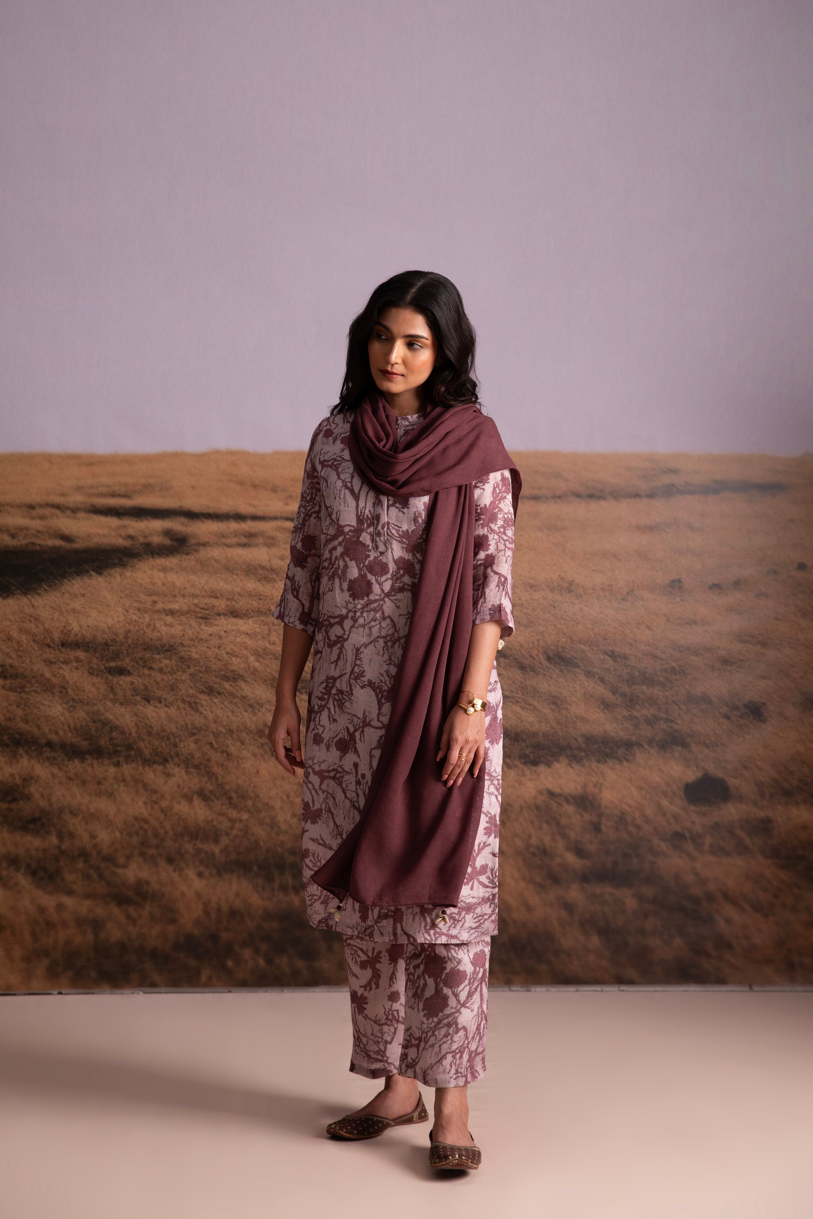 Pure Hemp Cocoa Salwar Set - Mokshaa