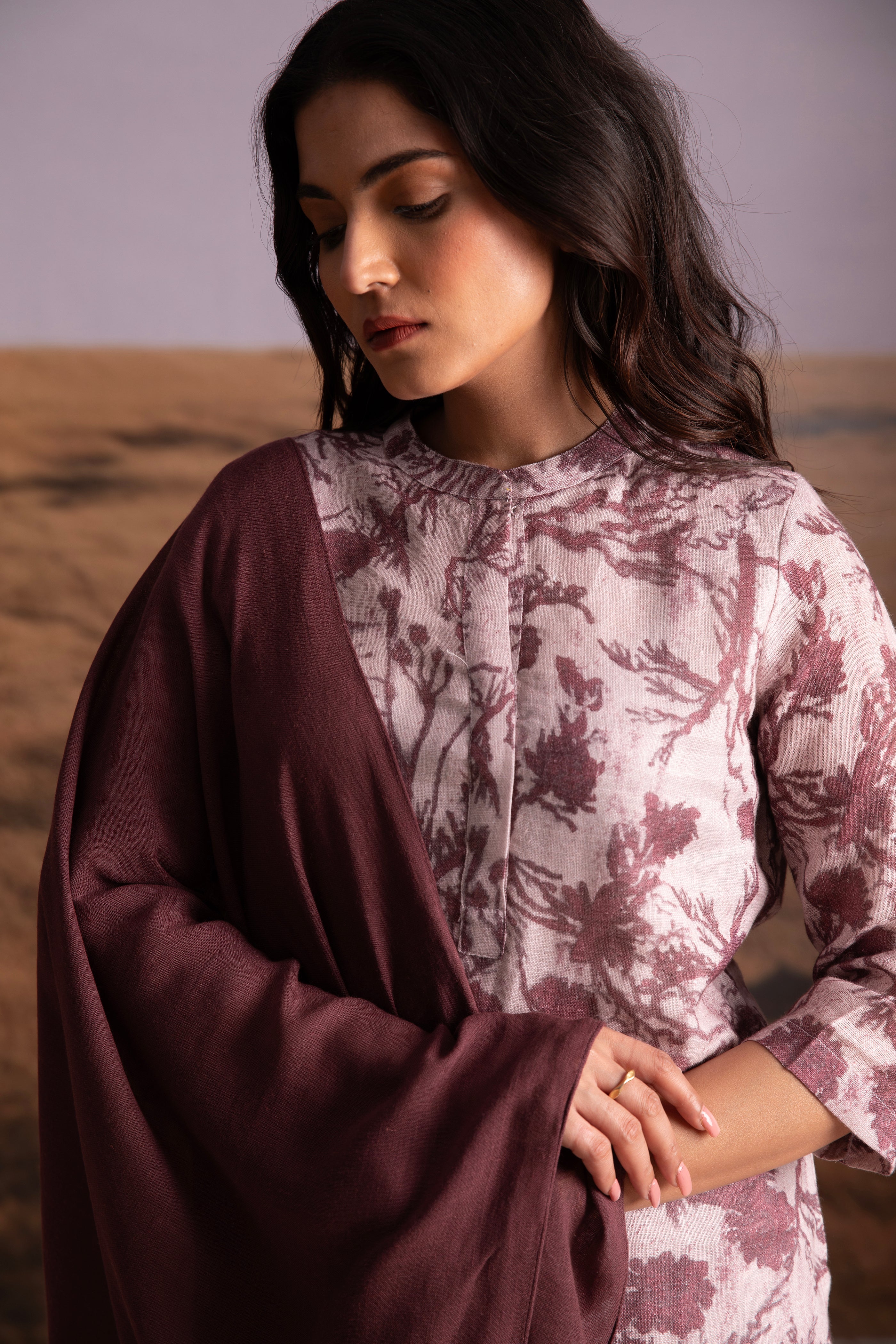 Pure Hemp Cocoa Salwar Set - Mokshaa