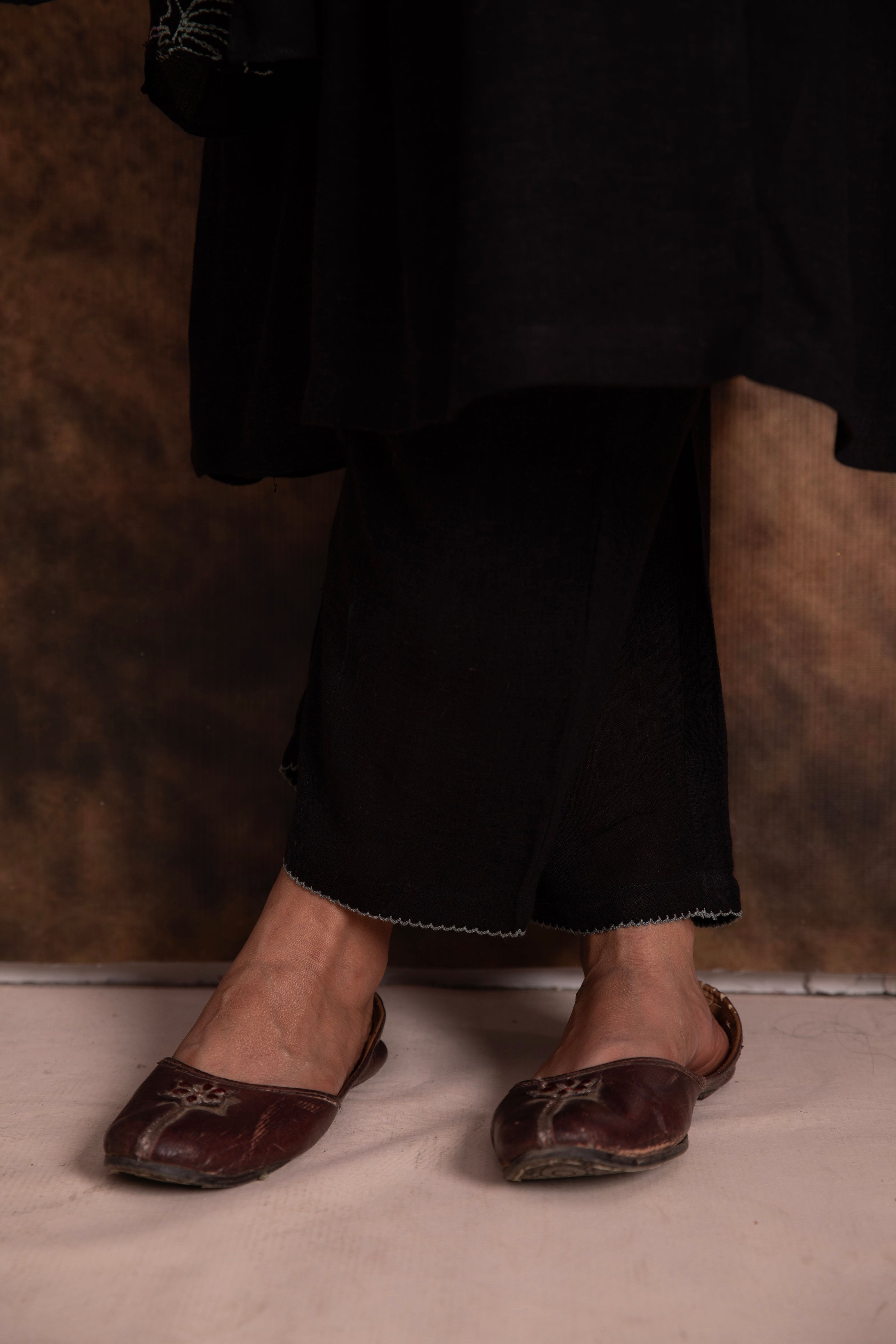 Black Linen Salwar Set