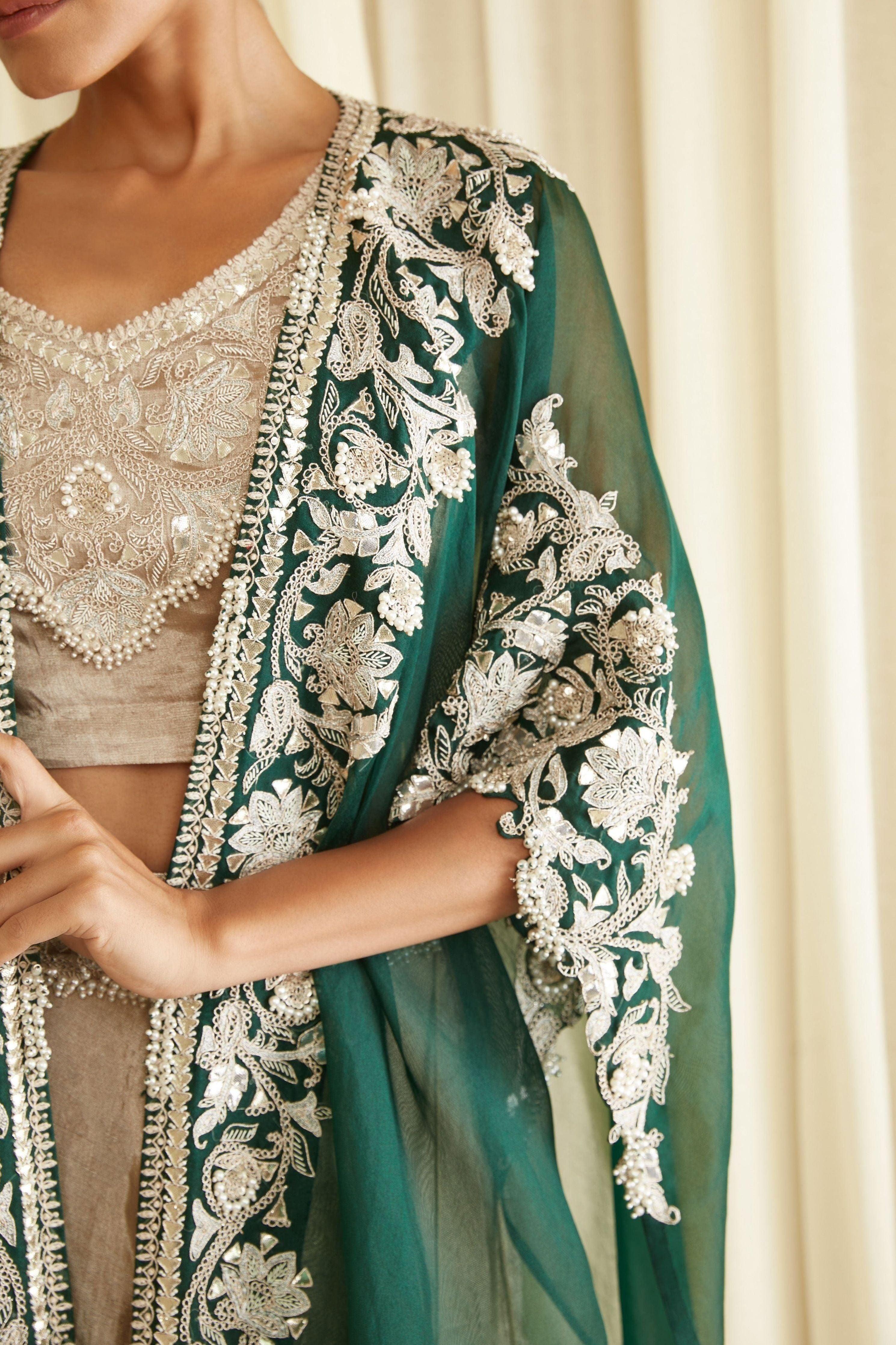 Cutwork Tissue Skirt Set  Mokshaa