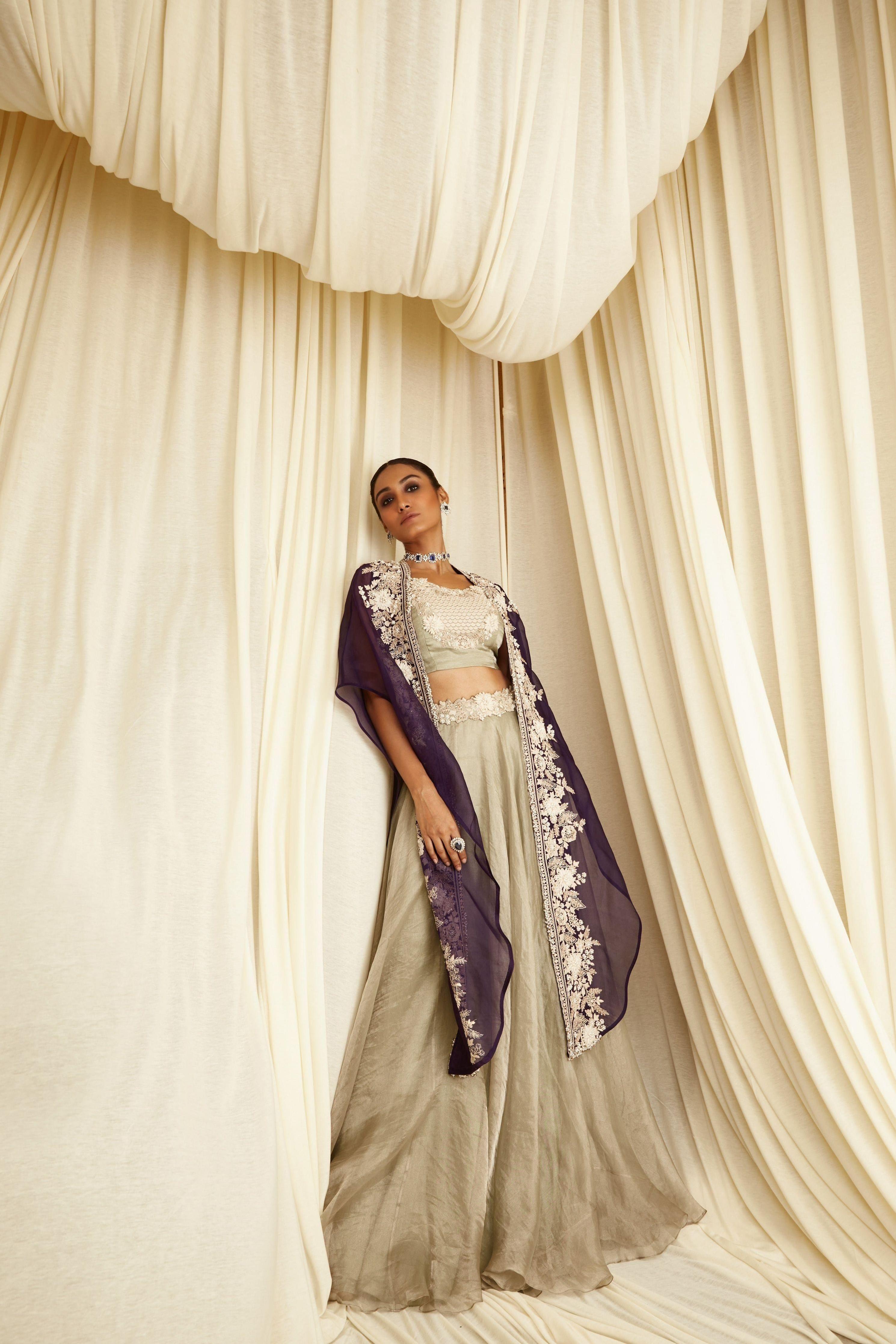 Beehive Tissue Skirt Set - Mokshaa