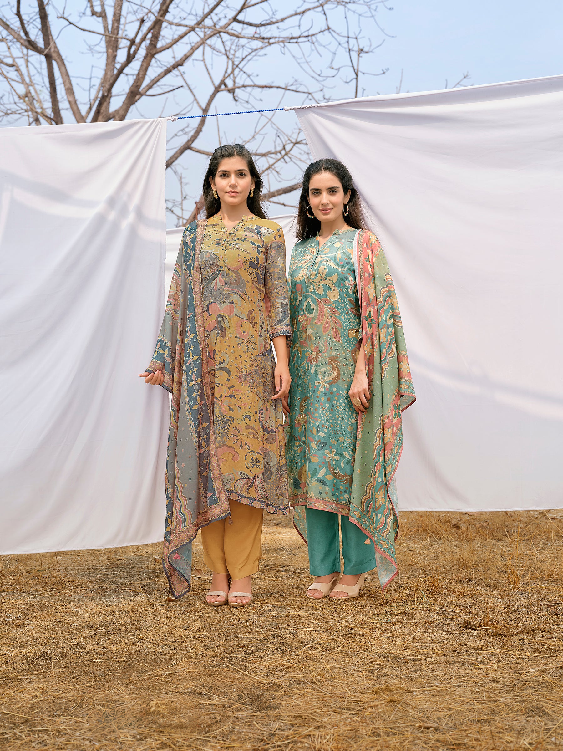 Green Printed Salwar Set