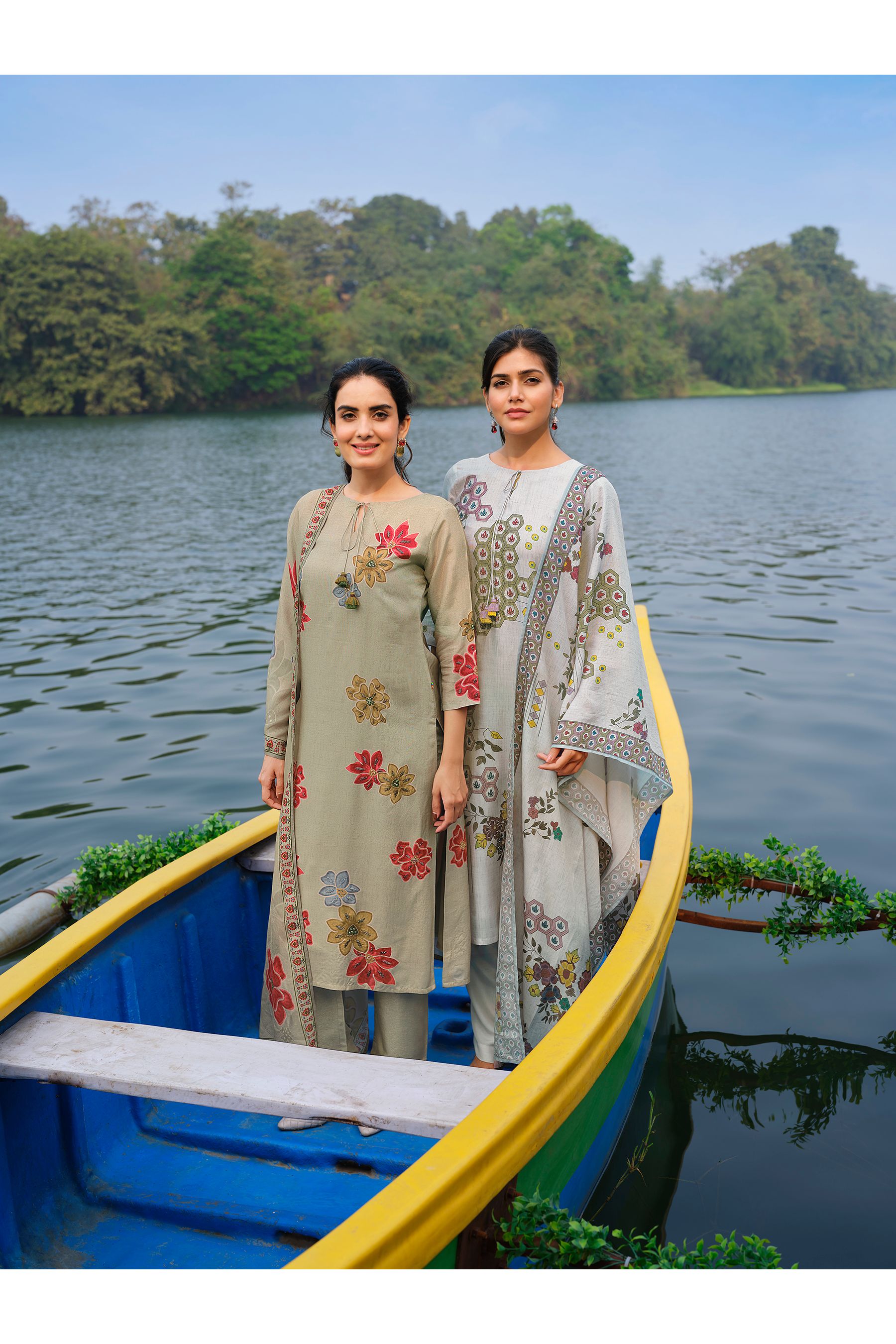 Beige Printed Salwar Set